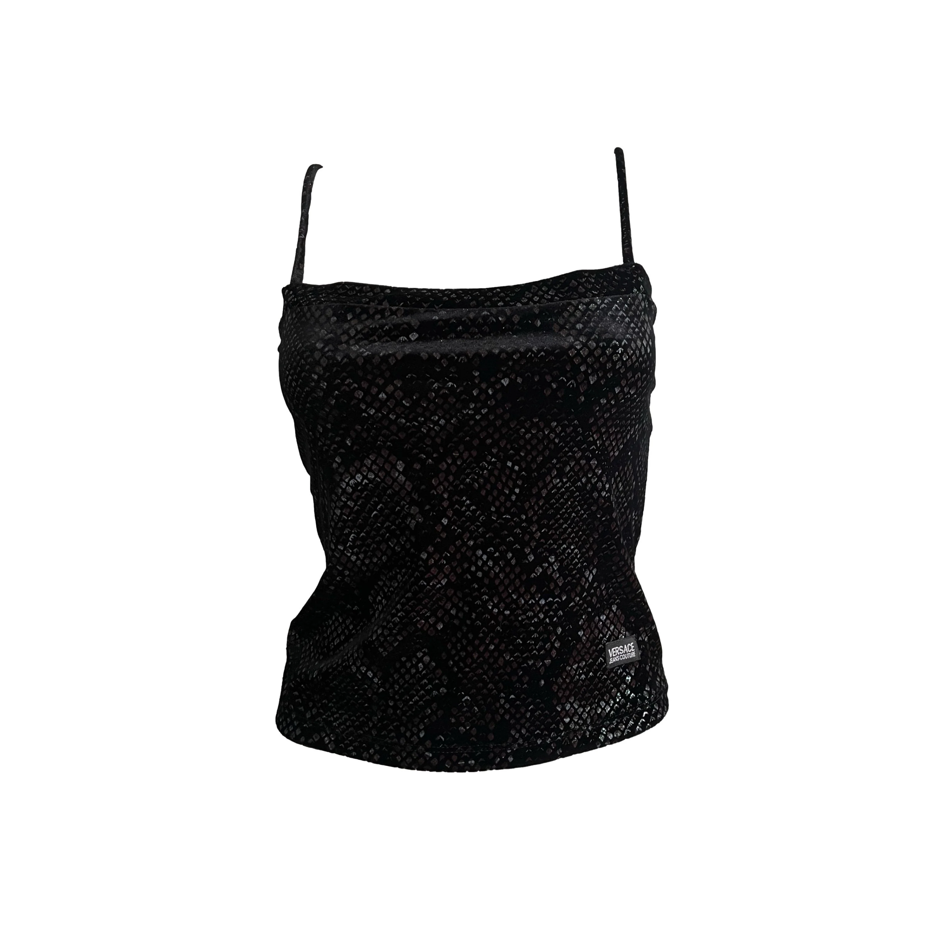 Versace Black Velvet Tank Top