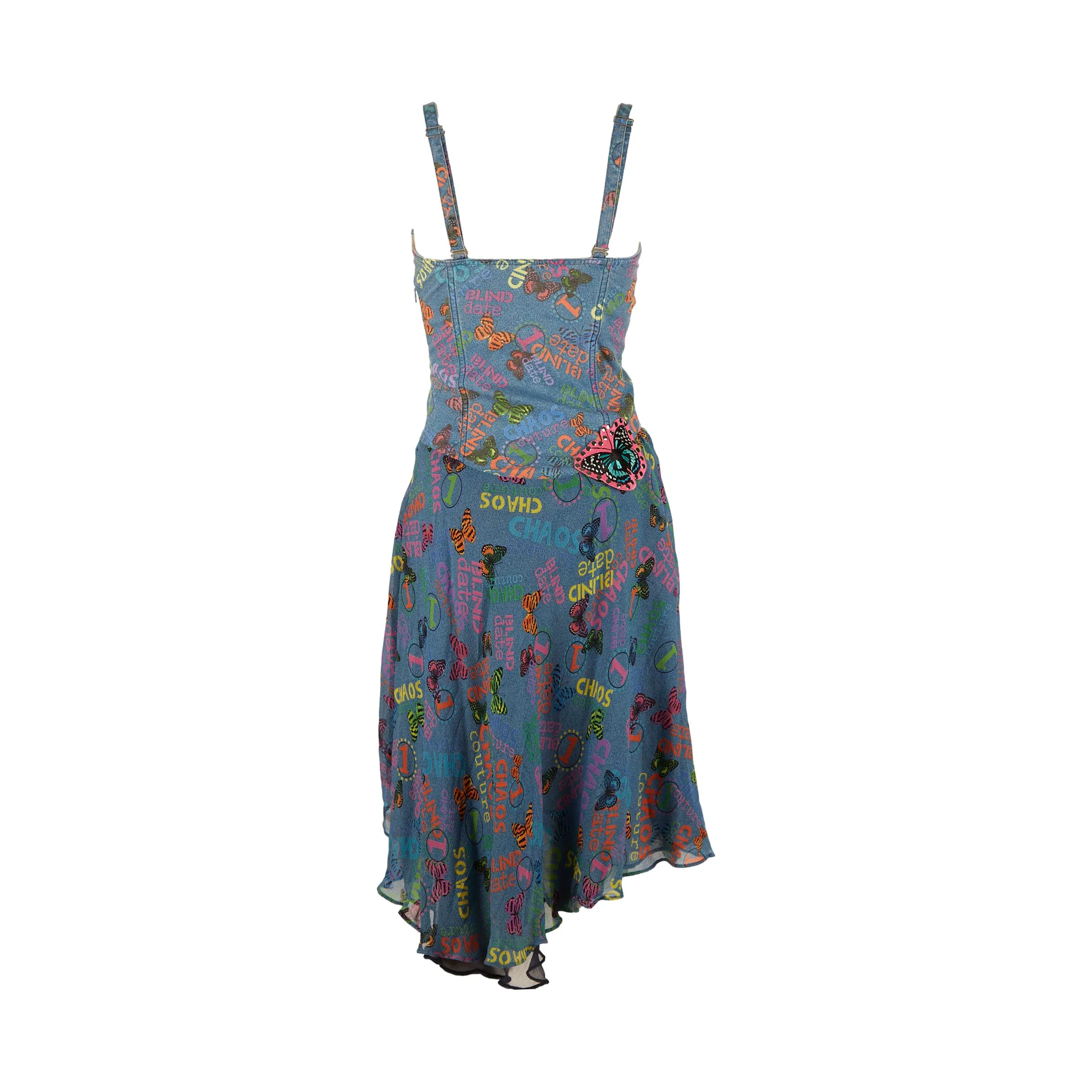 Versace Blue 'Blind Date' Butterfly Dress - Image 2