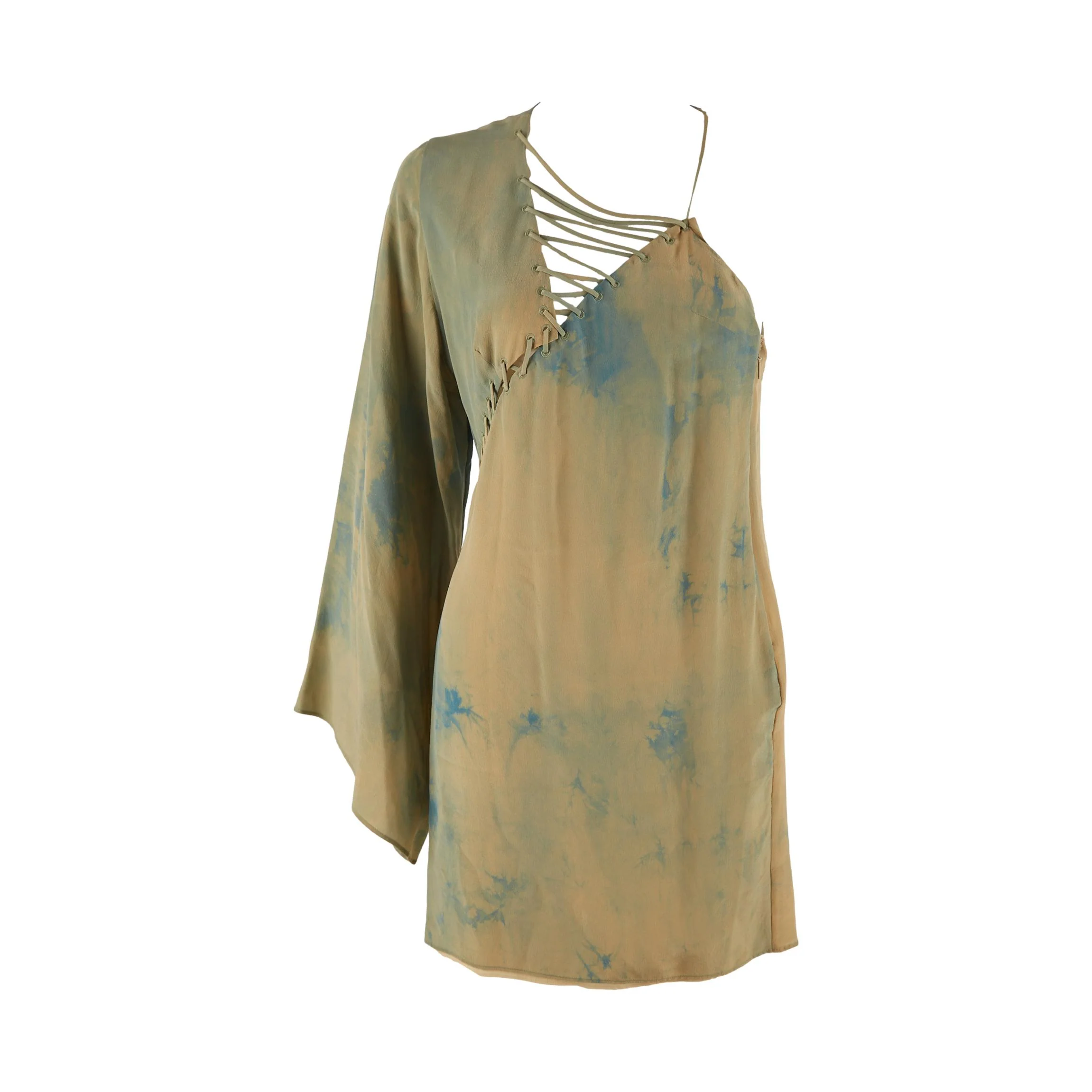 Versace Blue Dyed Sleeve Dress
