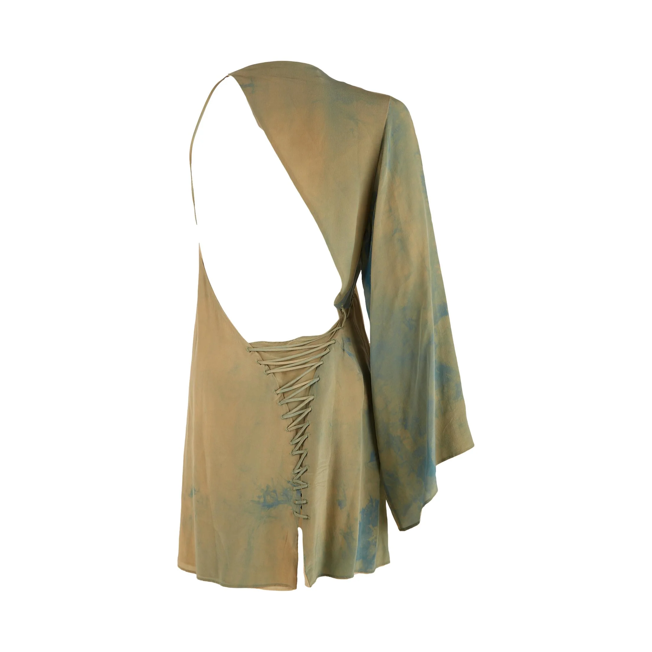 Versace Blue Dyed Sleeve Dress - Image 2