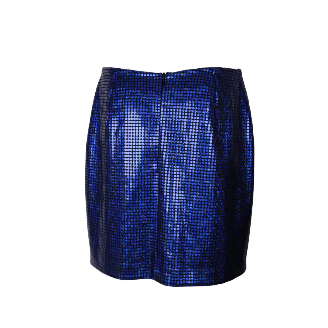 Versace Blue Metallic Skirt - Image 2