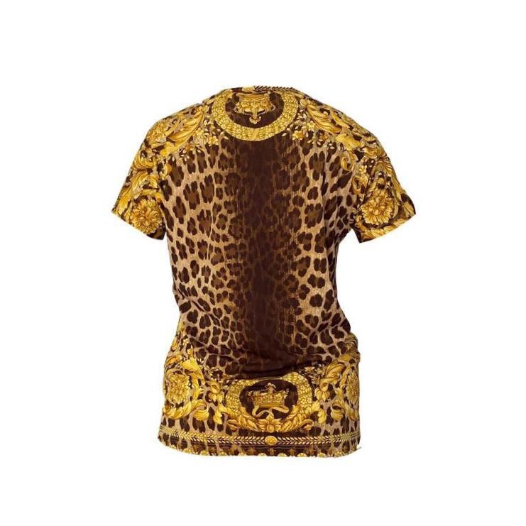 Versace Brown Cheetah Print T-Shirt - Image 2
