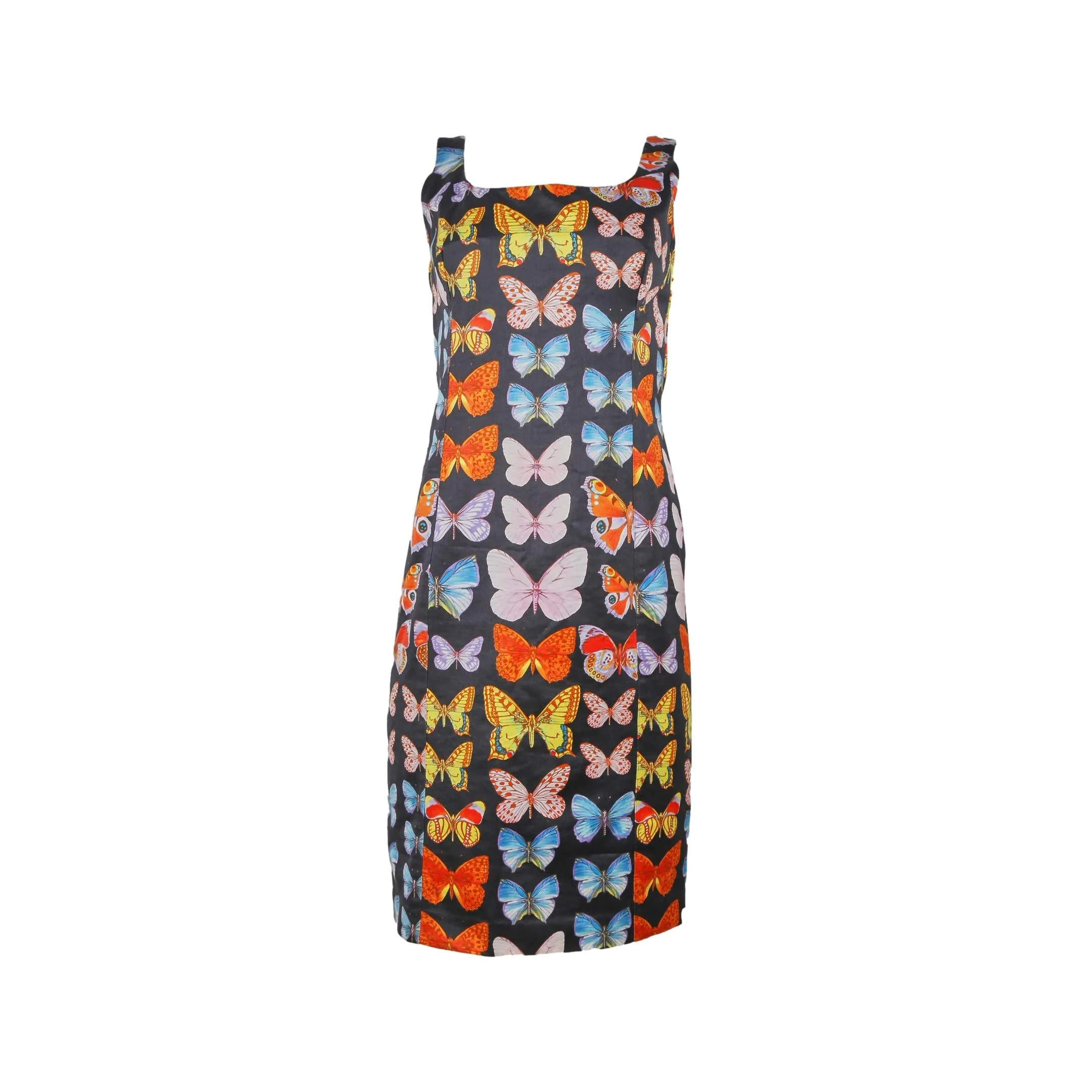 Versace Black Butterfly Print Dress
