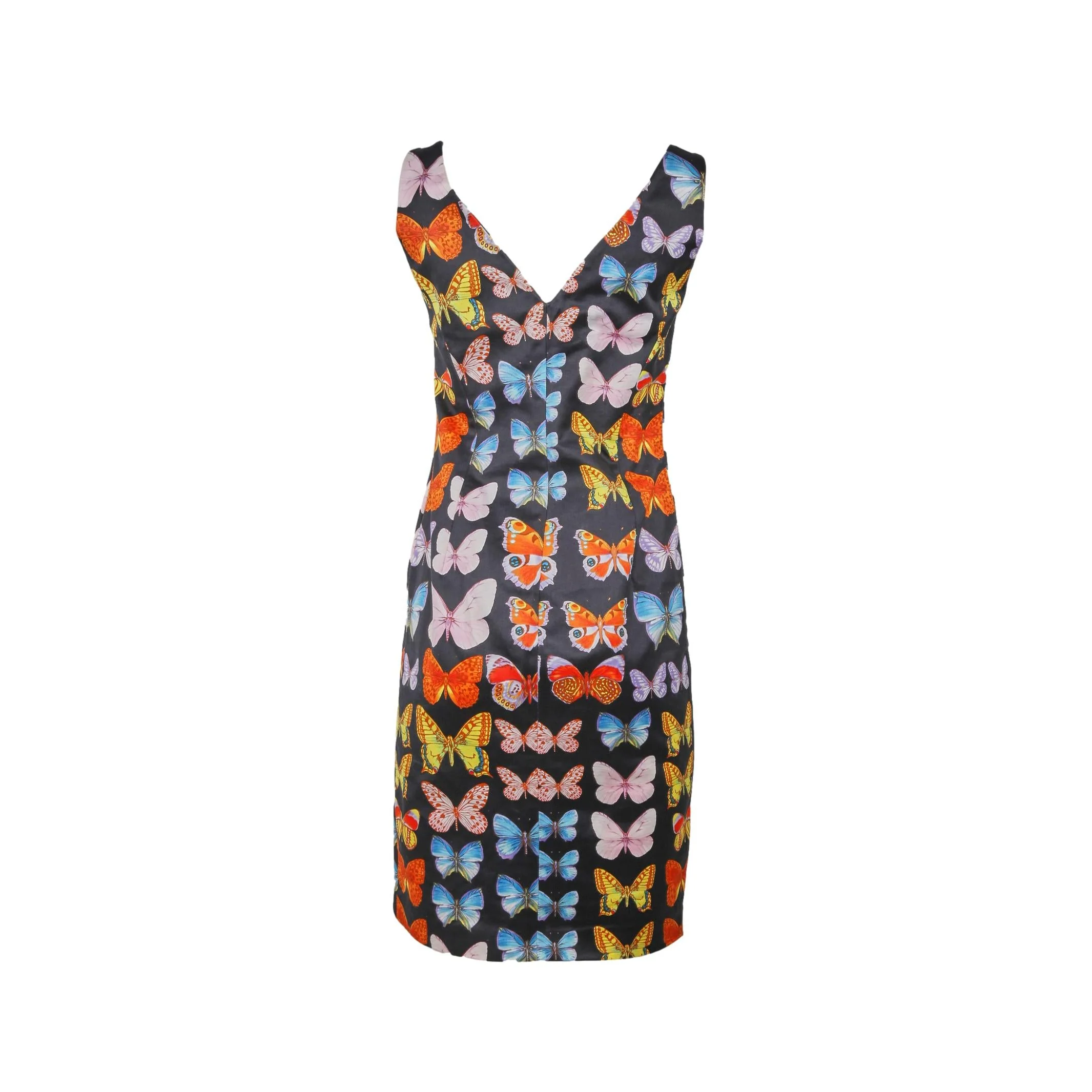 Versace Black Butterfly Print Dress - Image 2