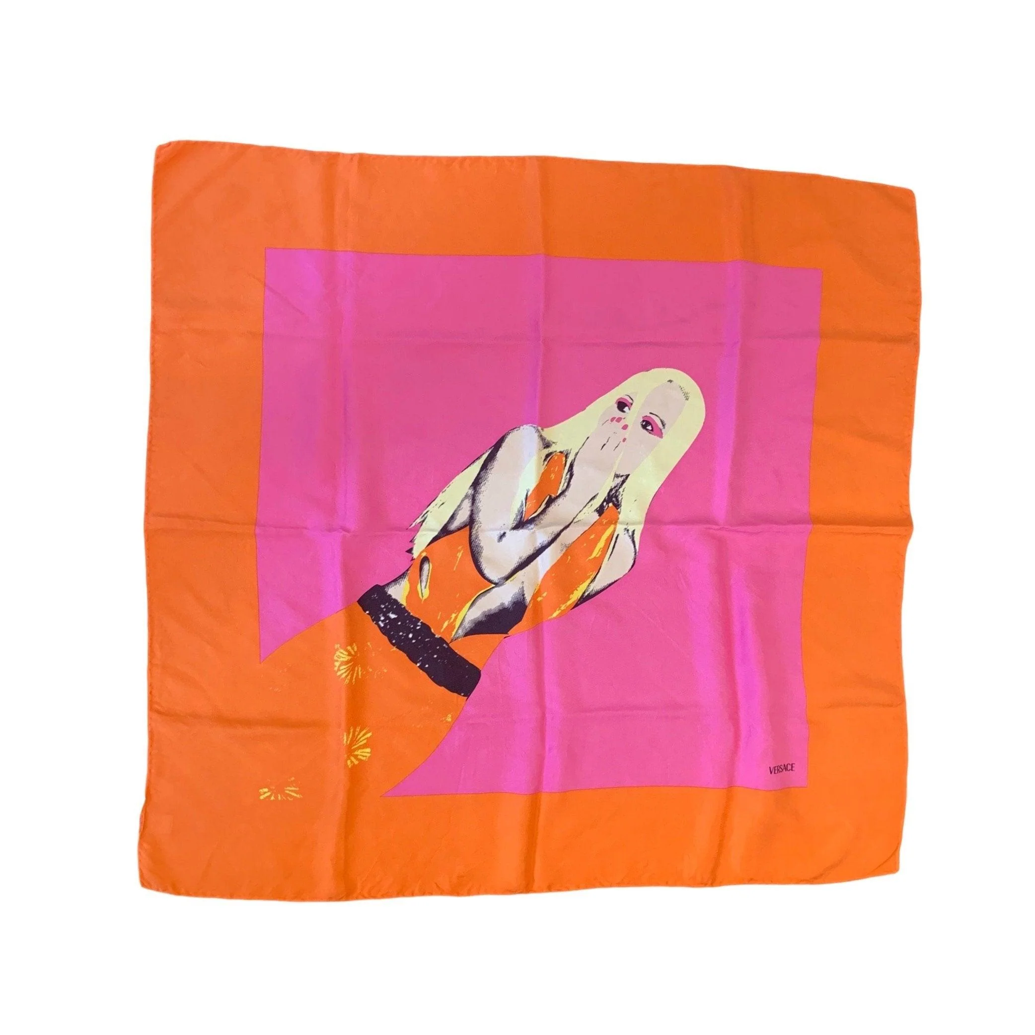 Versace 'Donatella' Print Silk Jumbo Scarf