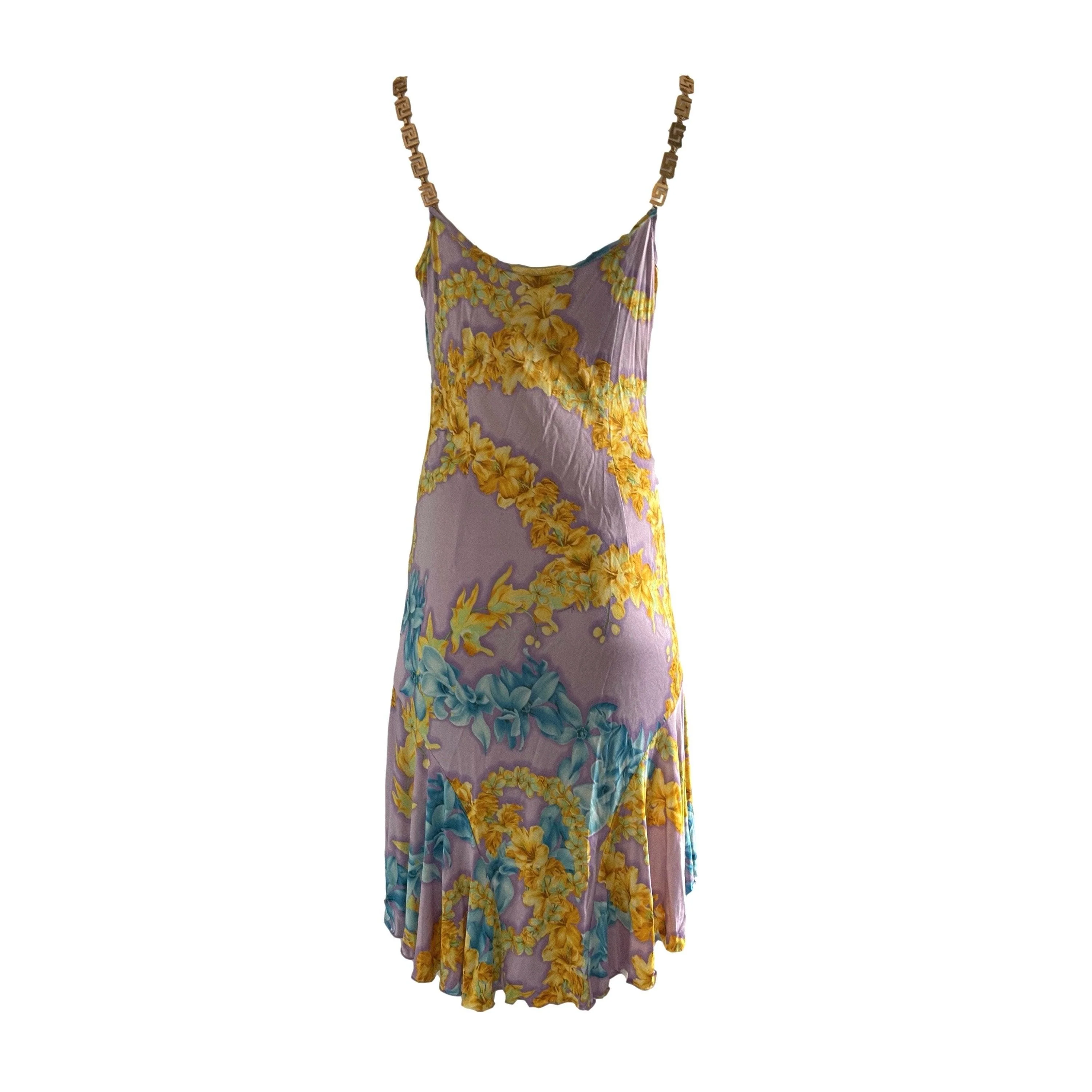 Versace Floral Chain Strap Dress - Image 2