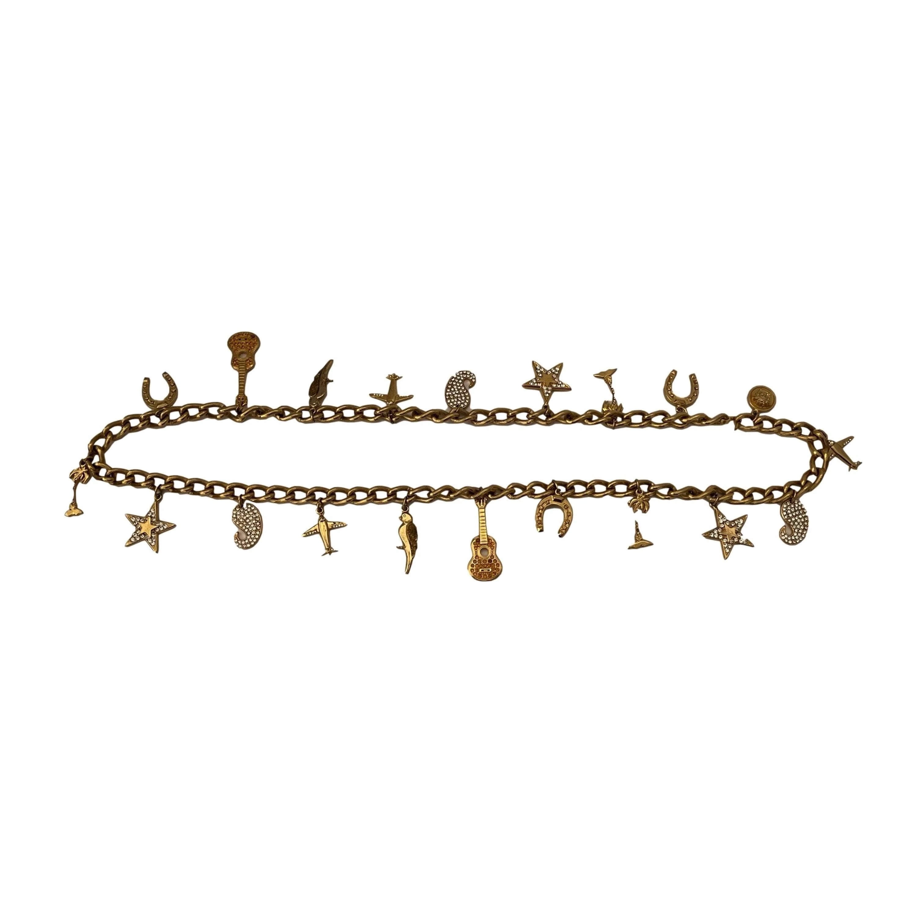 Versace Gold Rhinestone Charm Belt