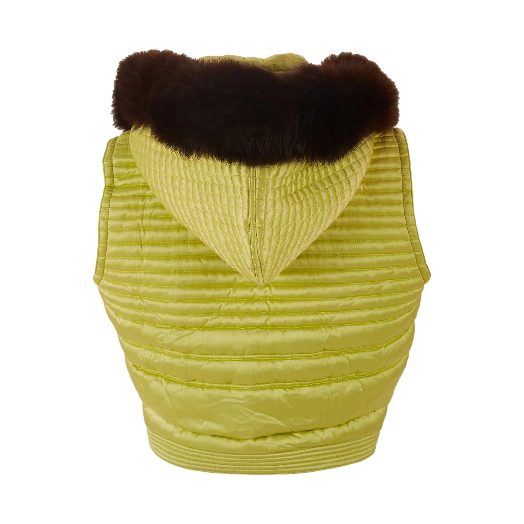 Versace Green Hooded Puffer Vest - Image 3