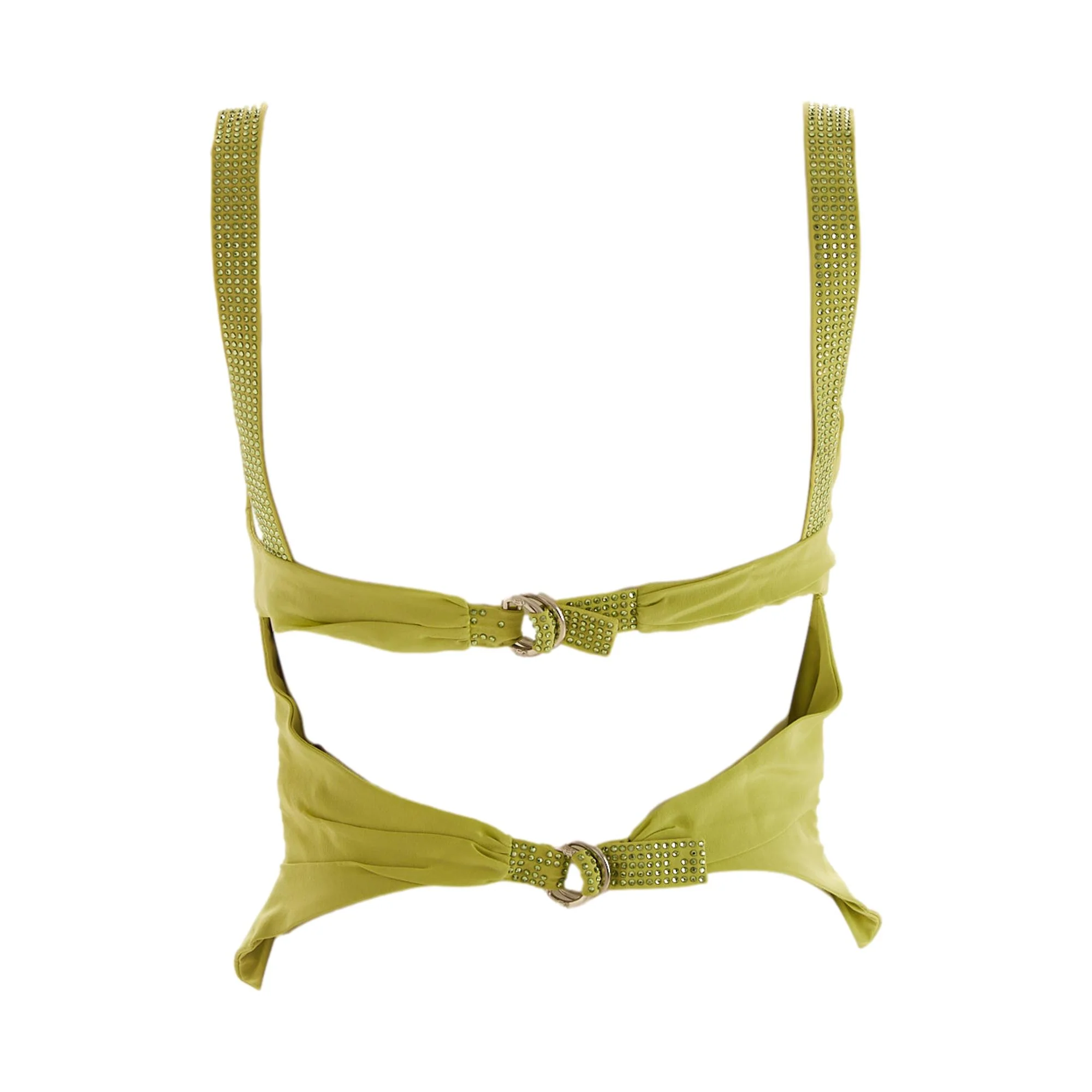 Versace Green Rhinestone Corset Tank - Image 2