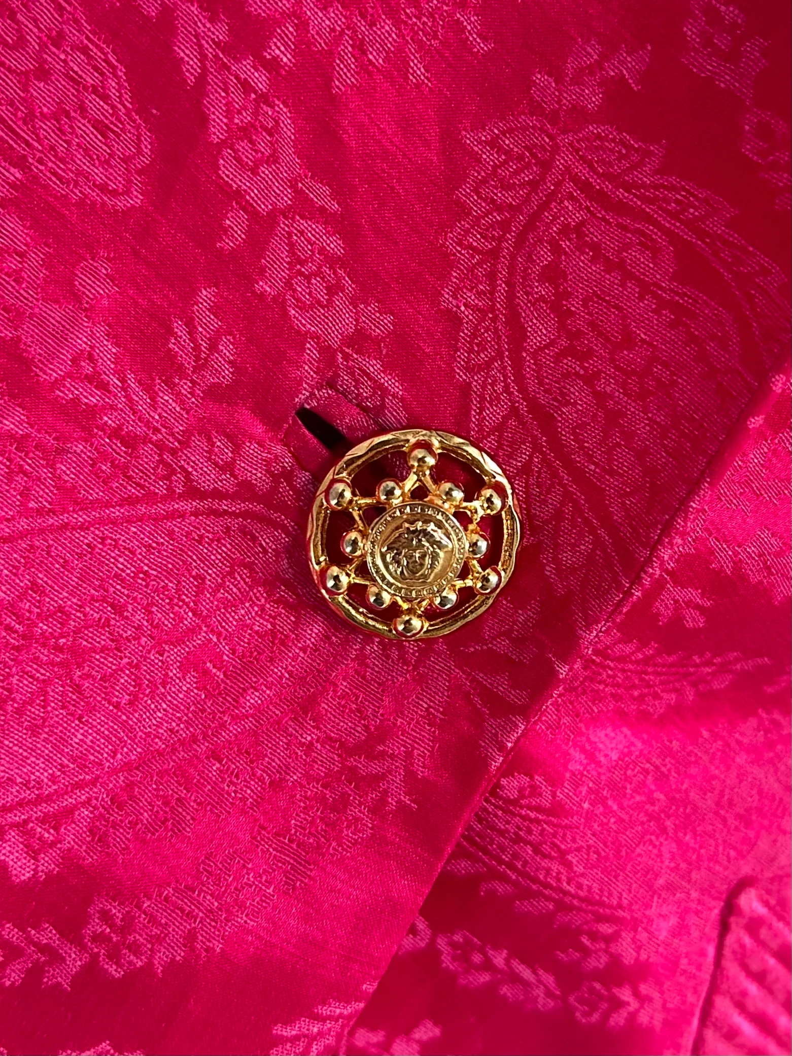 Versace Hot Pink Brocade Skirt Set - Image 3