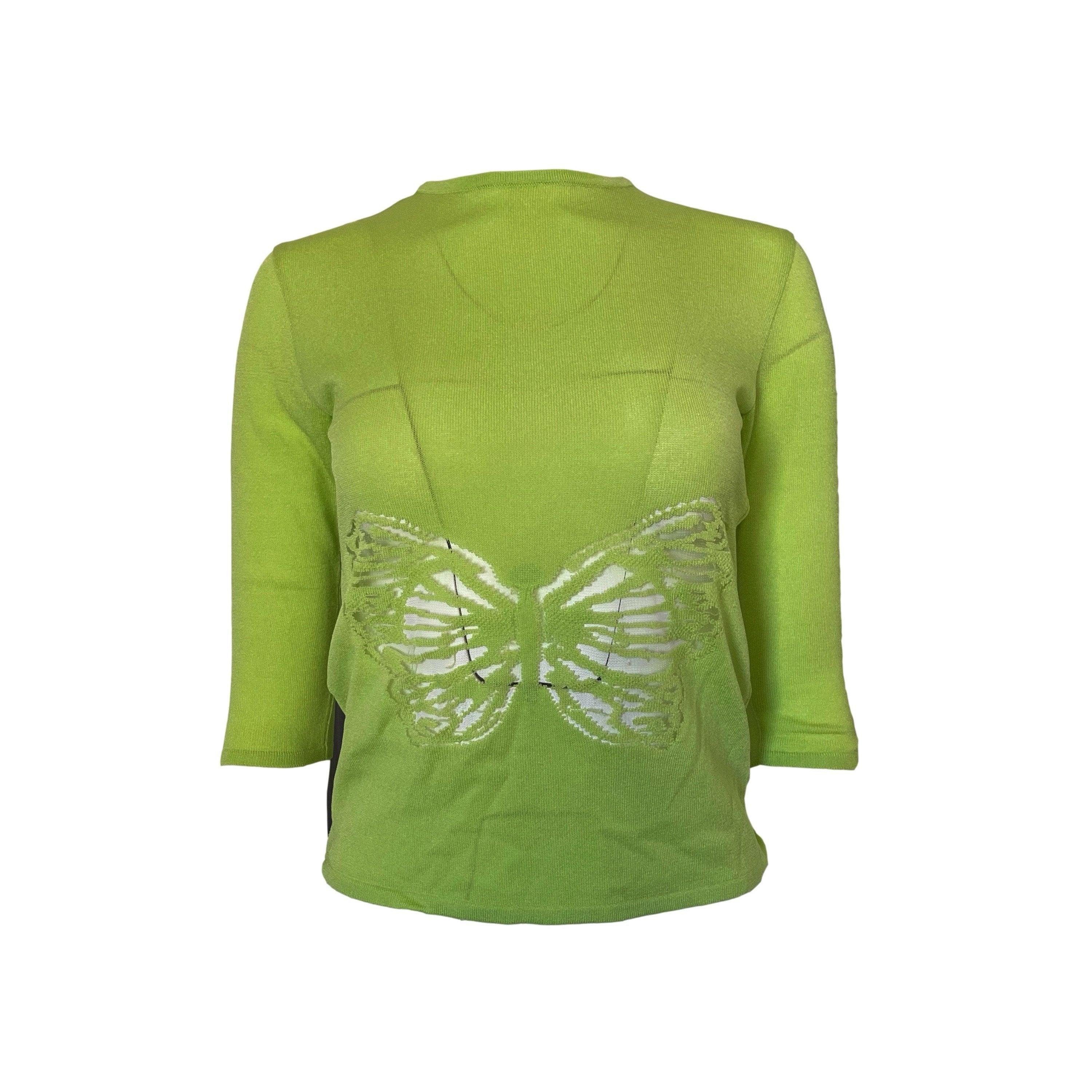 Versace Lime Green Butterfly Top