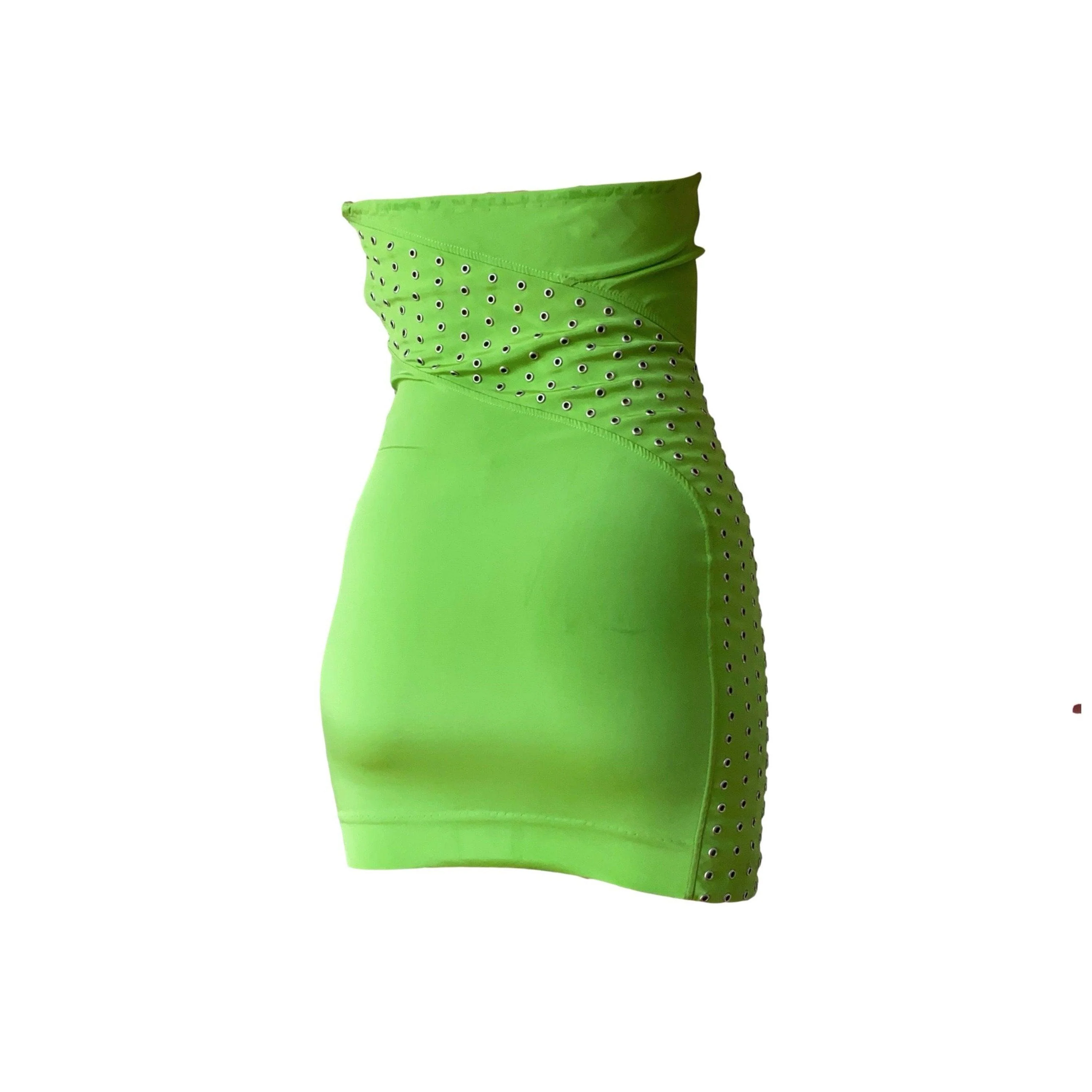 Versace Lime Grommet Dress - Image 2