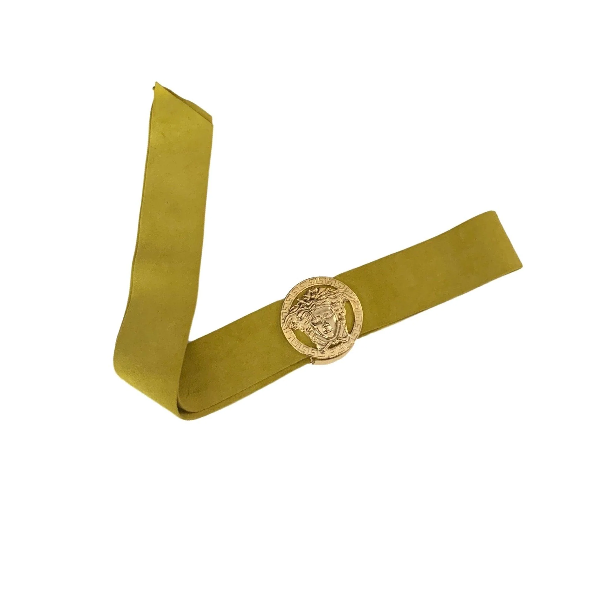Versace Lime Suede Double Logo Belt 💰
