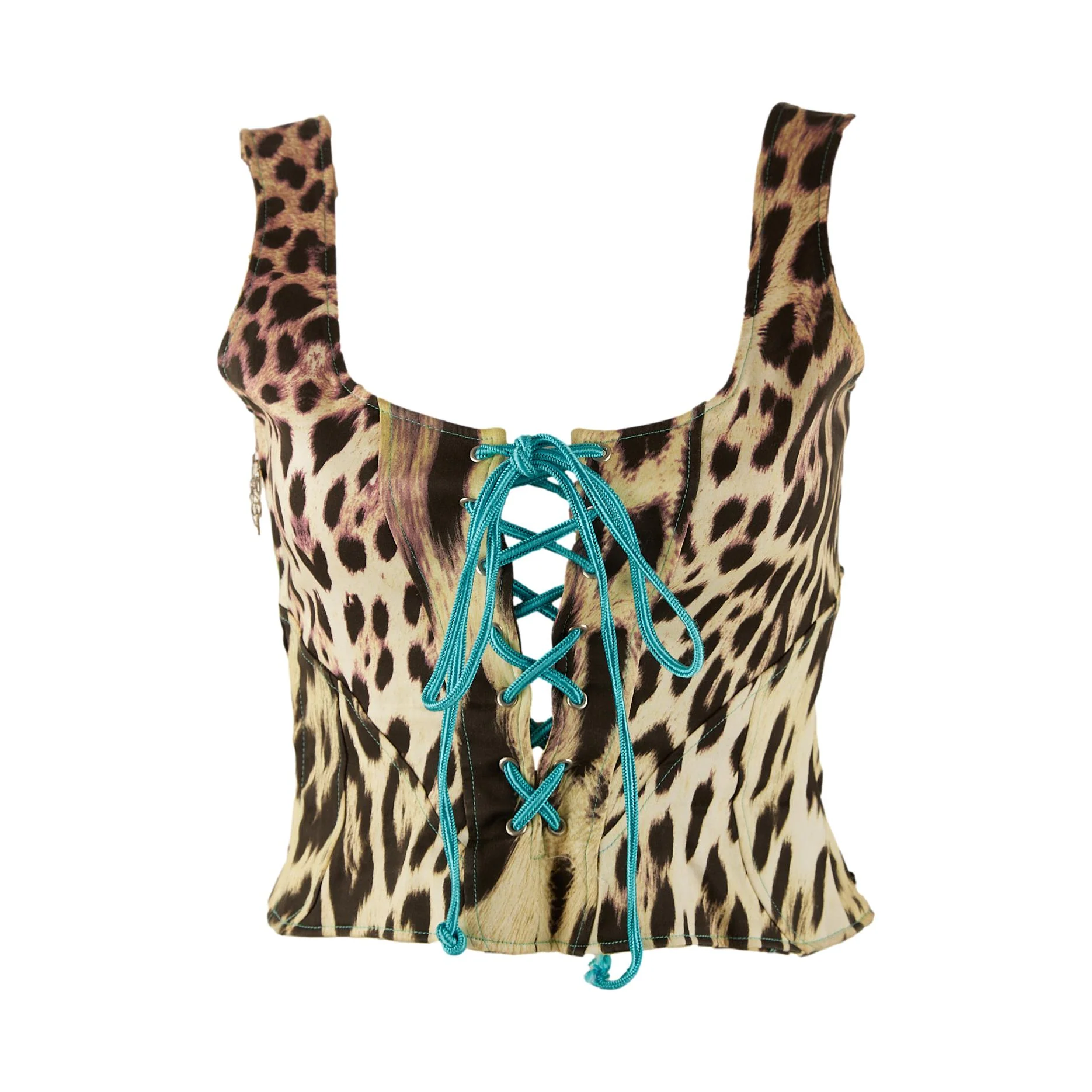 Cavalli Leopard Print Tie Corset - Image 2