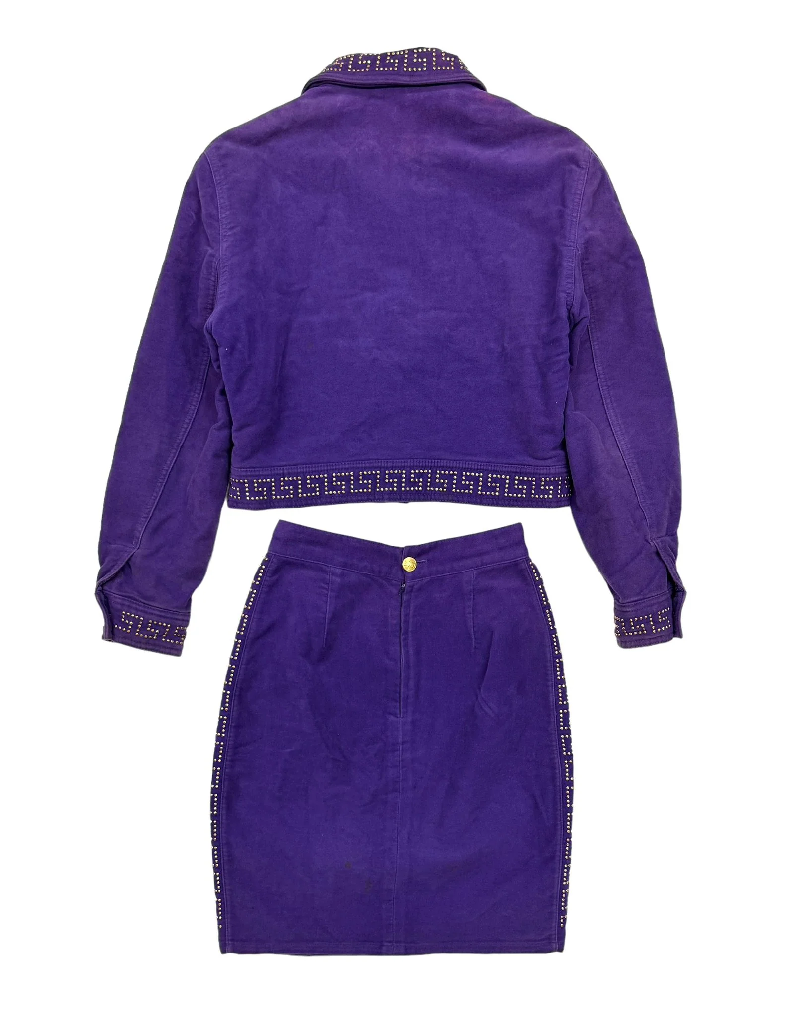 Versace Purple Studded Skirt Set - Image 2