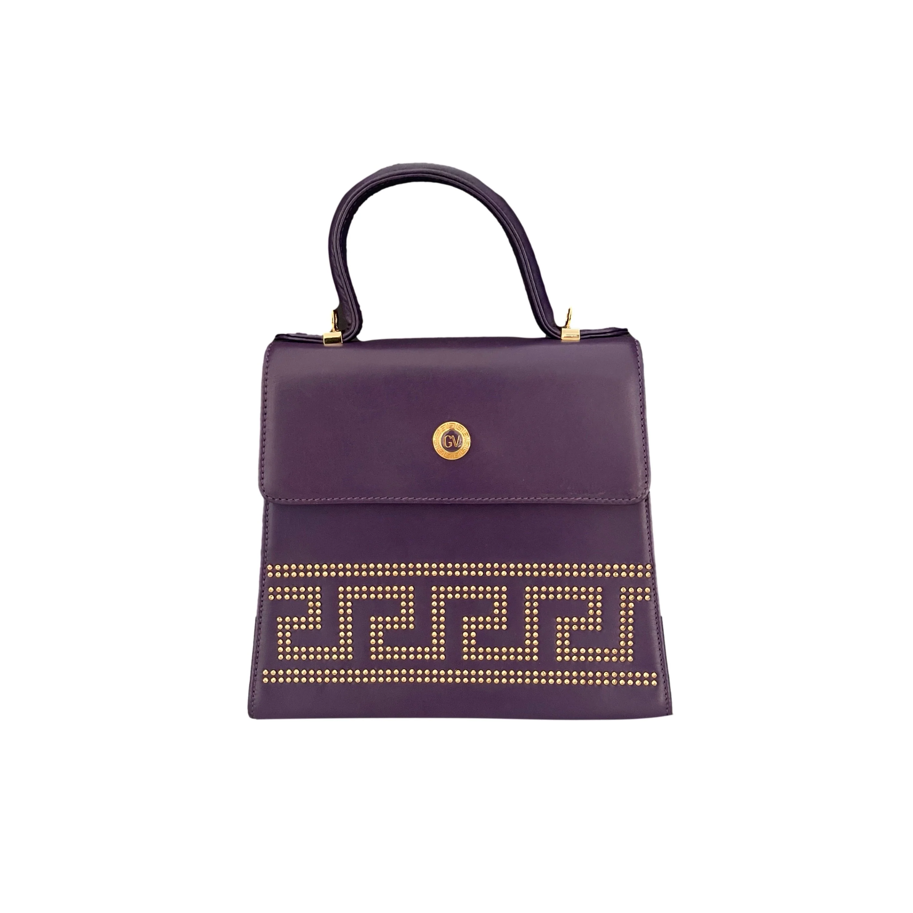 Versace Purple Studded Top Handle