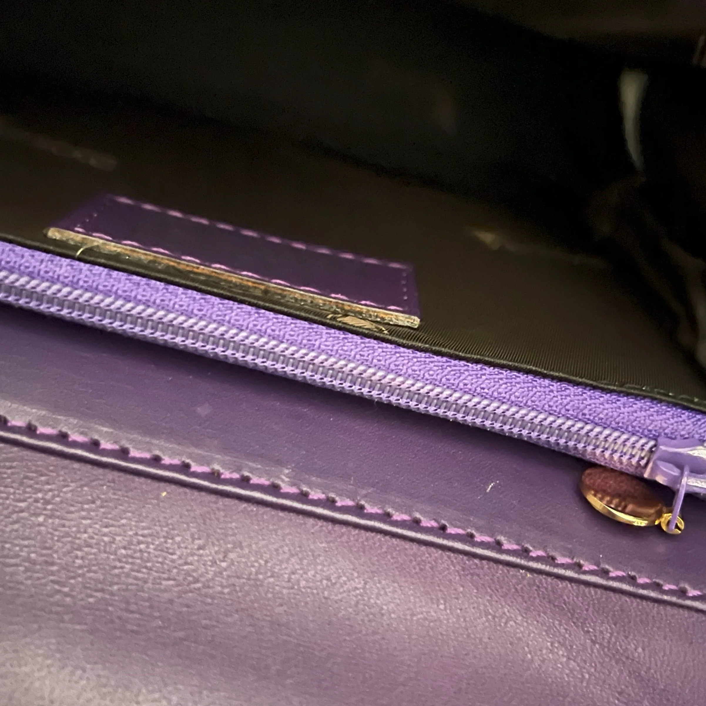 Versace Purple Studded Top Handle - Image 4