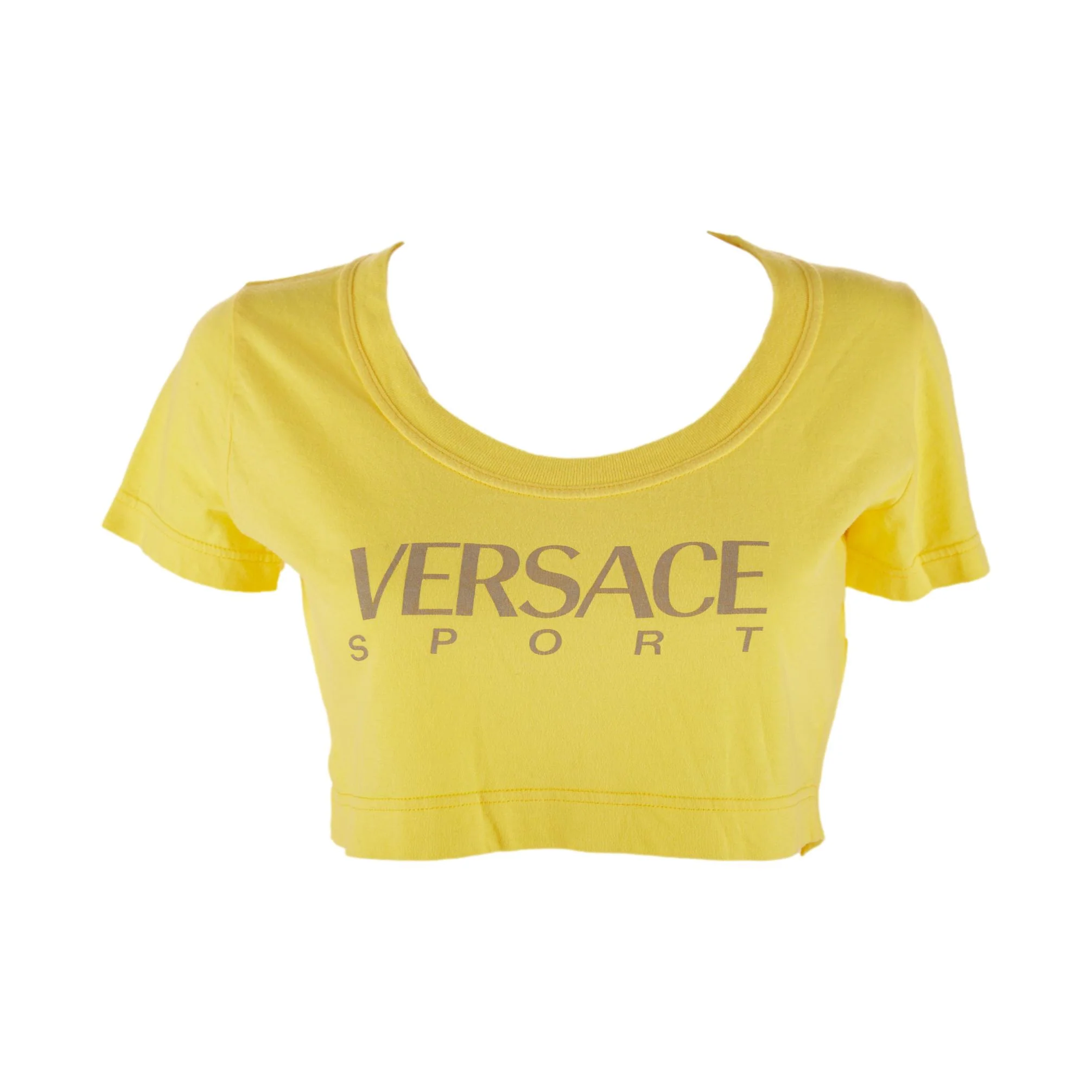 Versace Sport Yellow Logo Crop Top