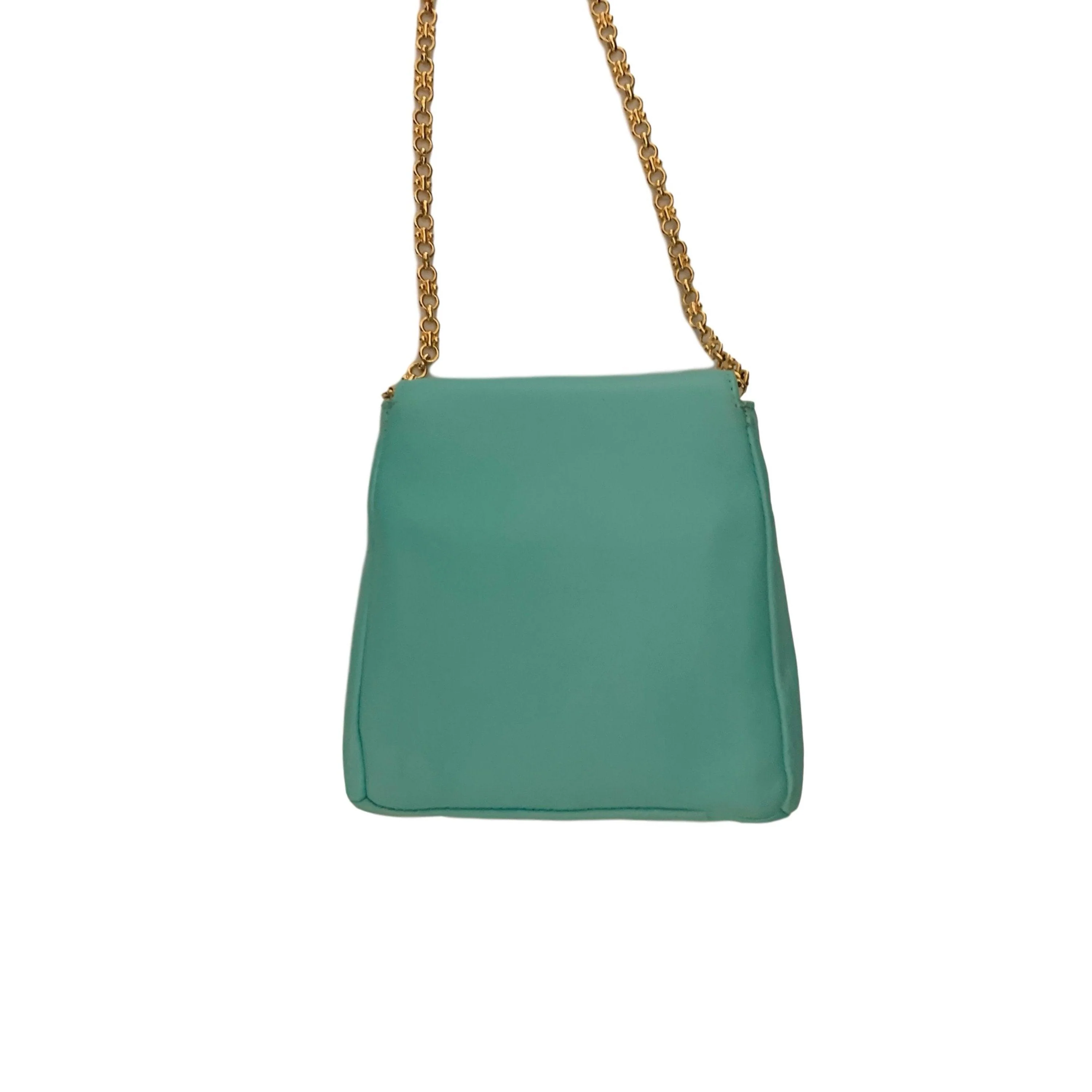Versace Turquoise Logo Mini Chain Shoulder Bag - Image 4