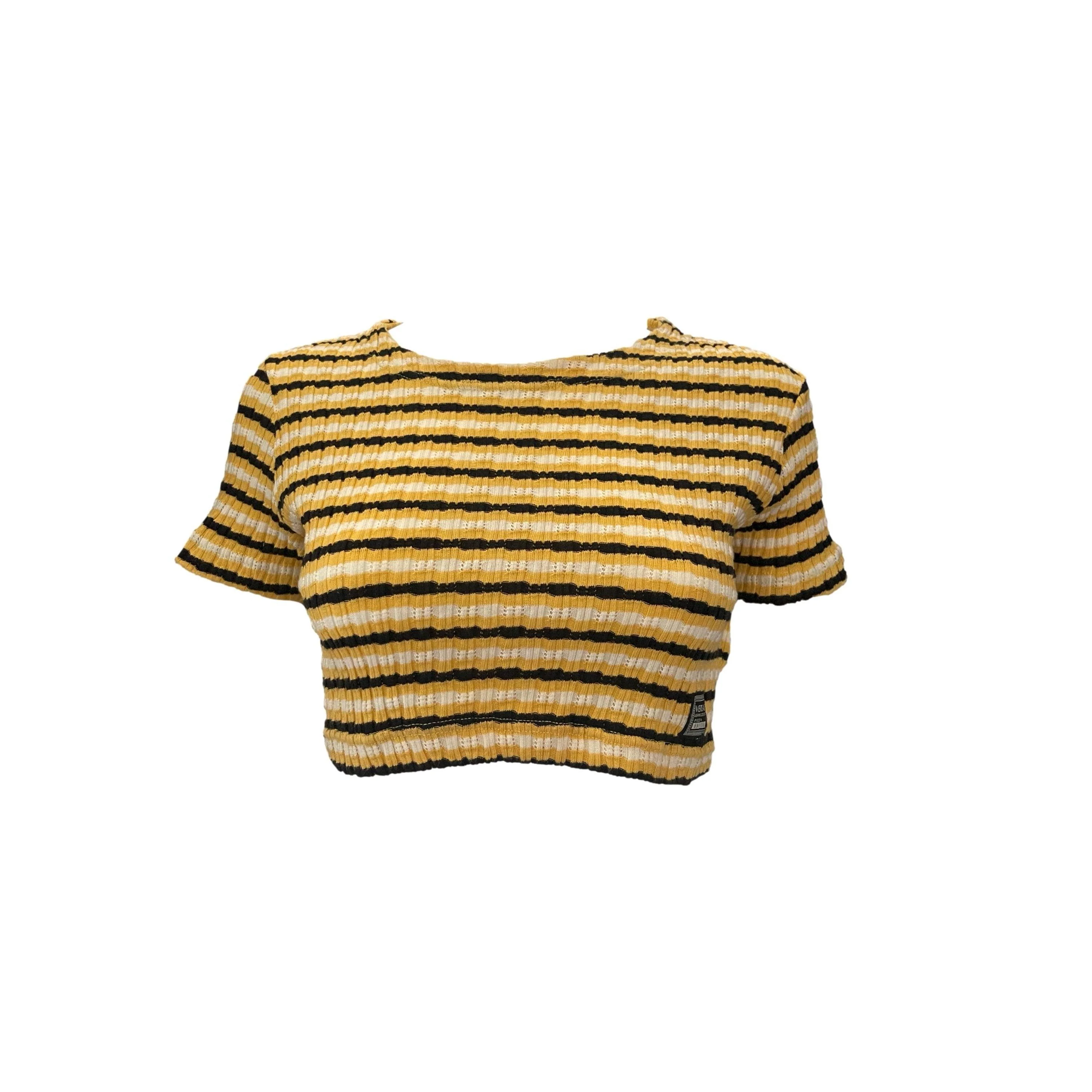 Versace Yellow Stripe Crop Top