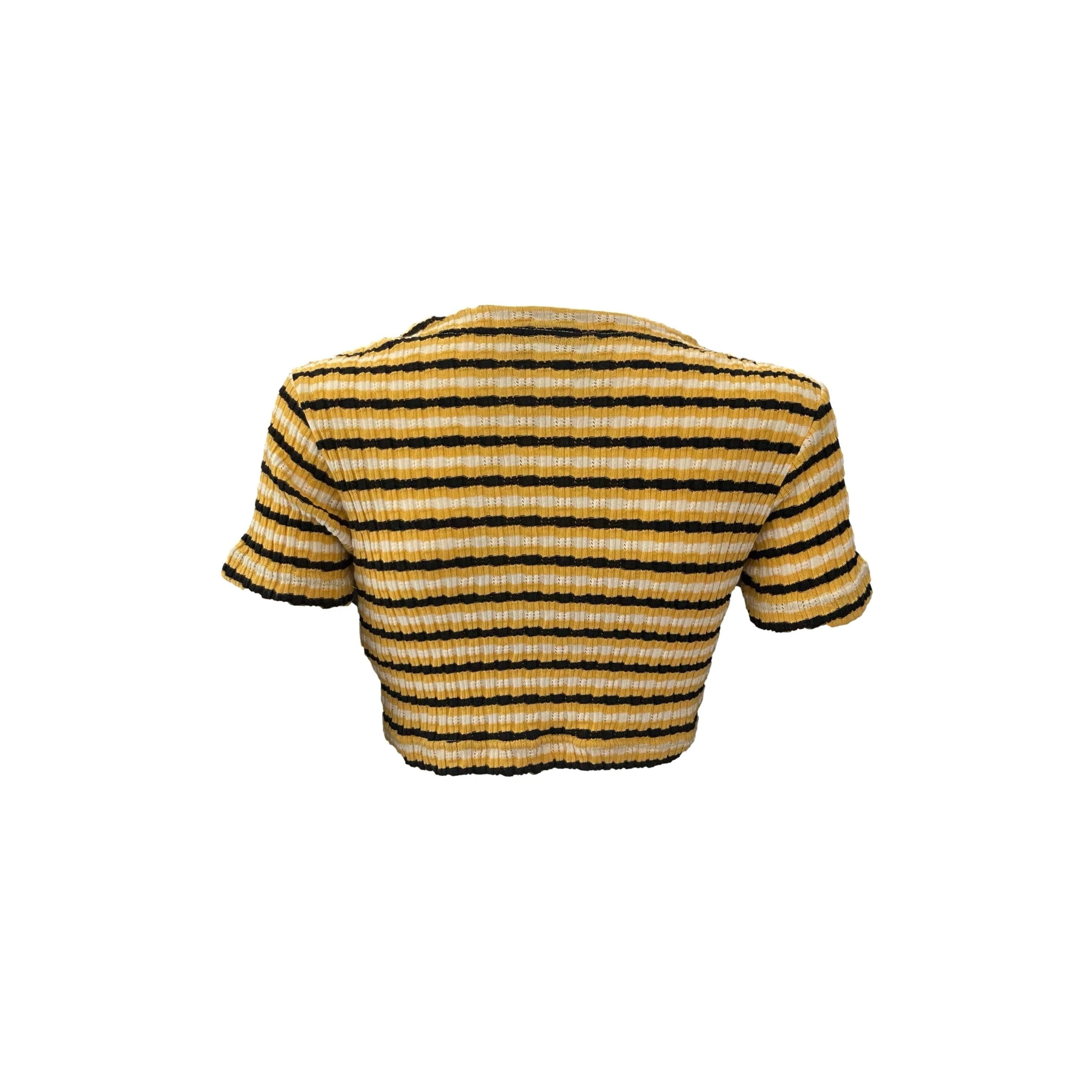 Versace Yellow Stripe Crop Top - Image 2