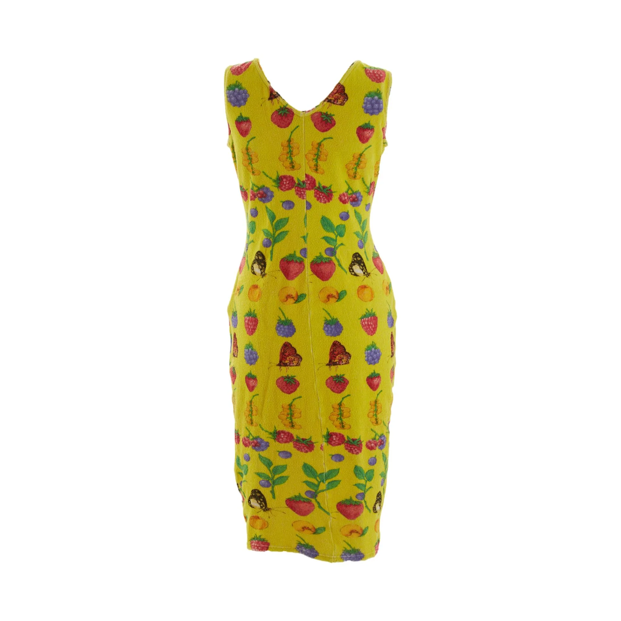 Versace Yellow Terrycloth Fruit Print Dress - Image 3