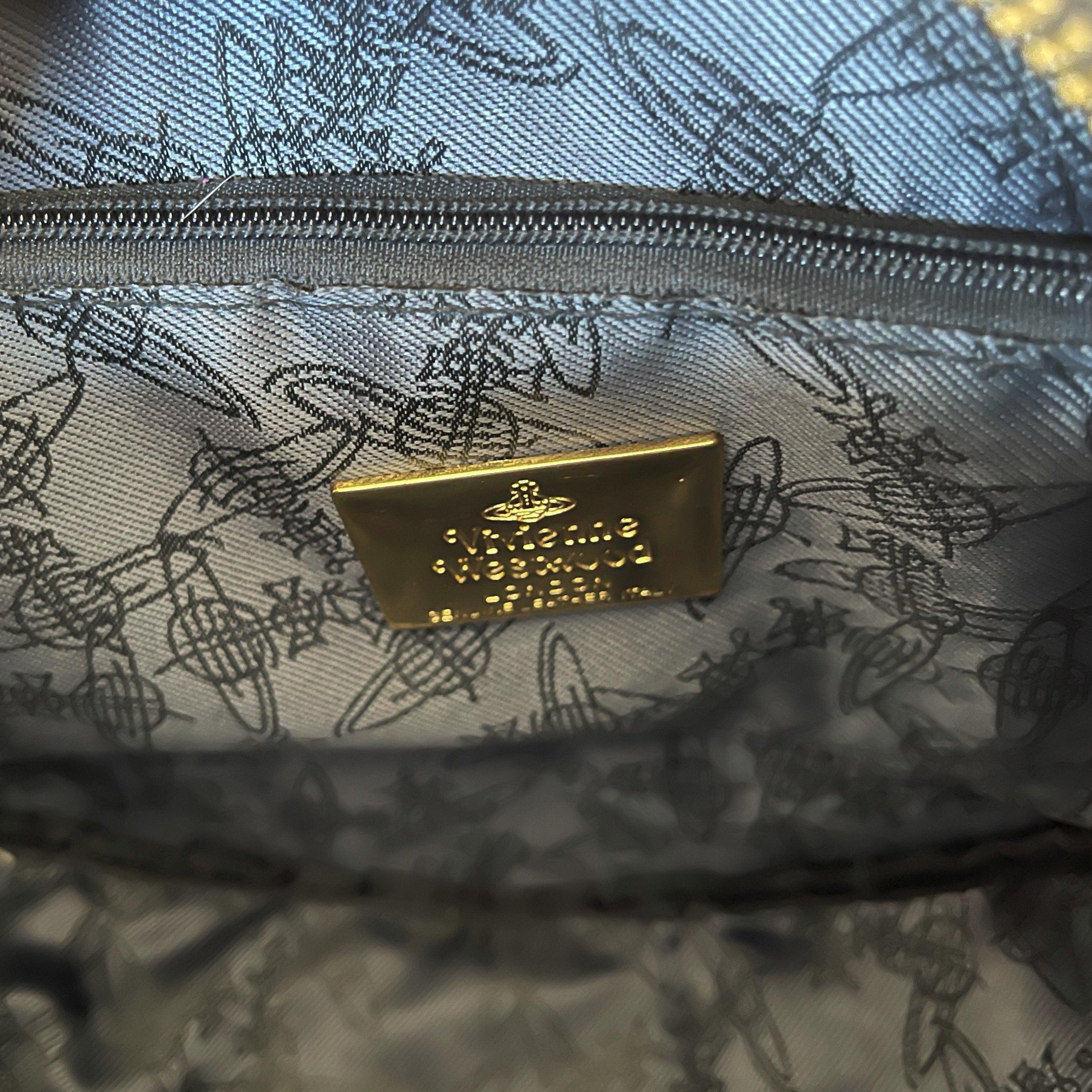 Vivienne Westwood Black All Over Print Heart Bag - Image 3