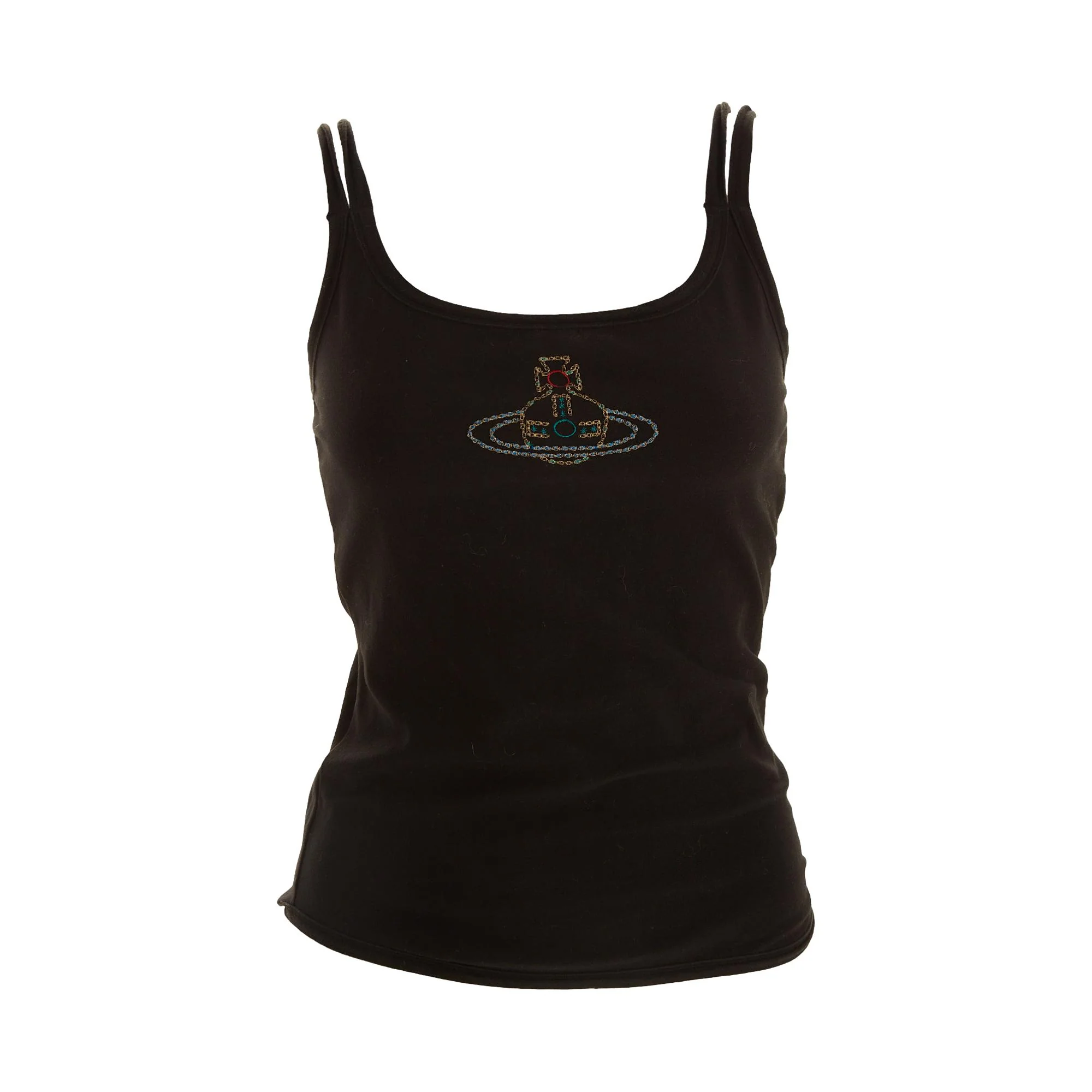Vivienne Westwood Black Embroidered Orb Tank
