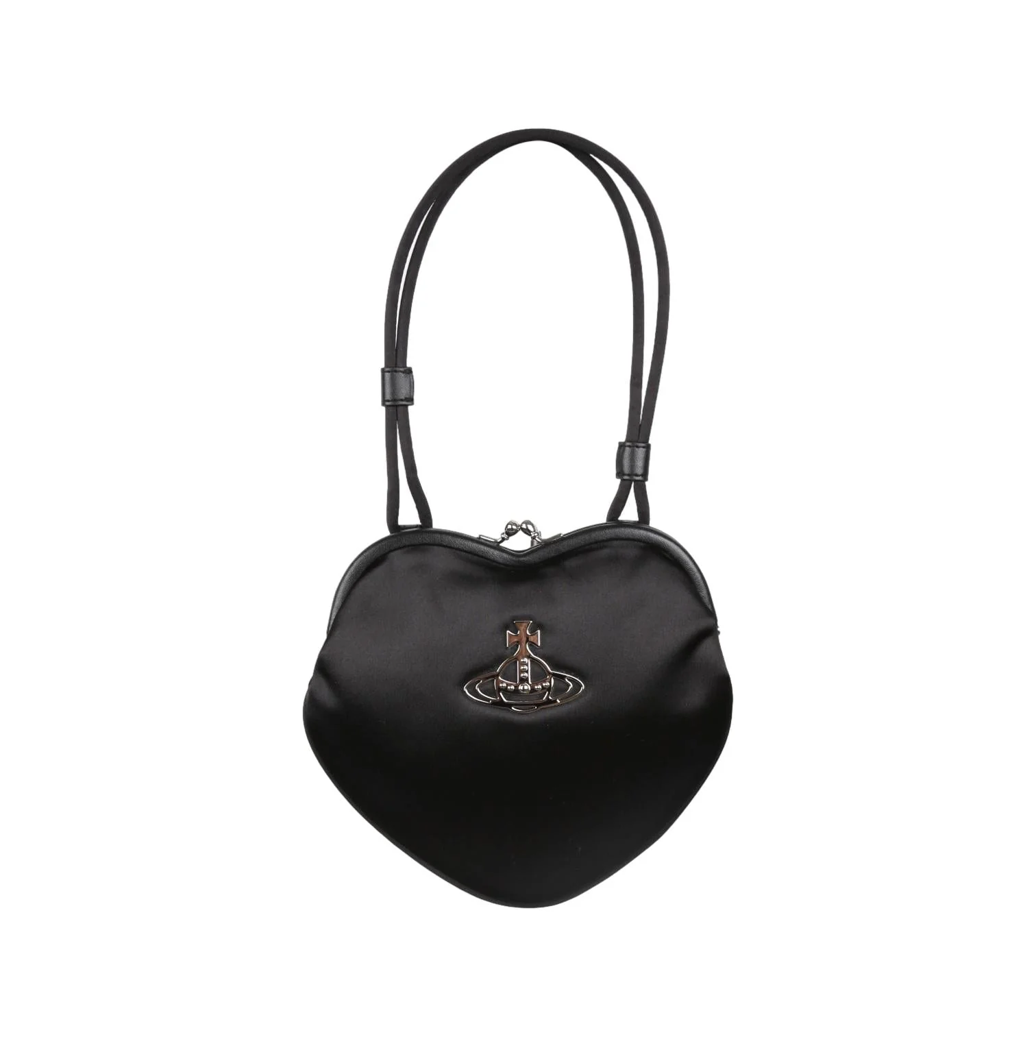 Vivienne Westwood Black Heart Kiss Lock Bag
