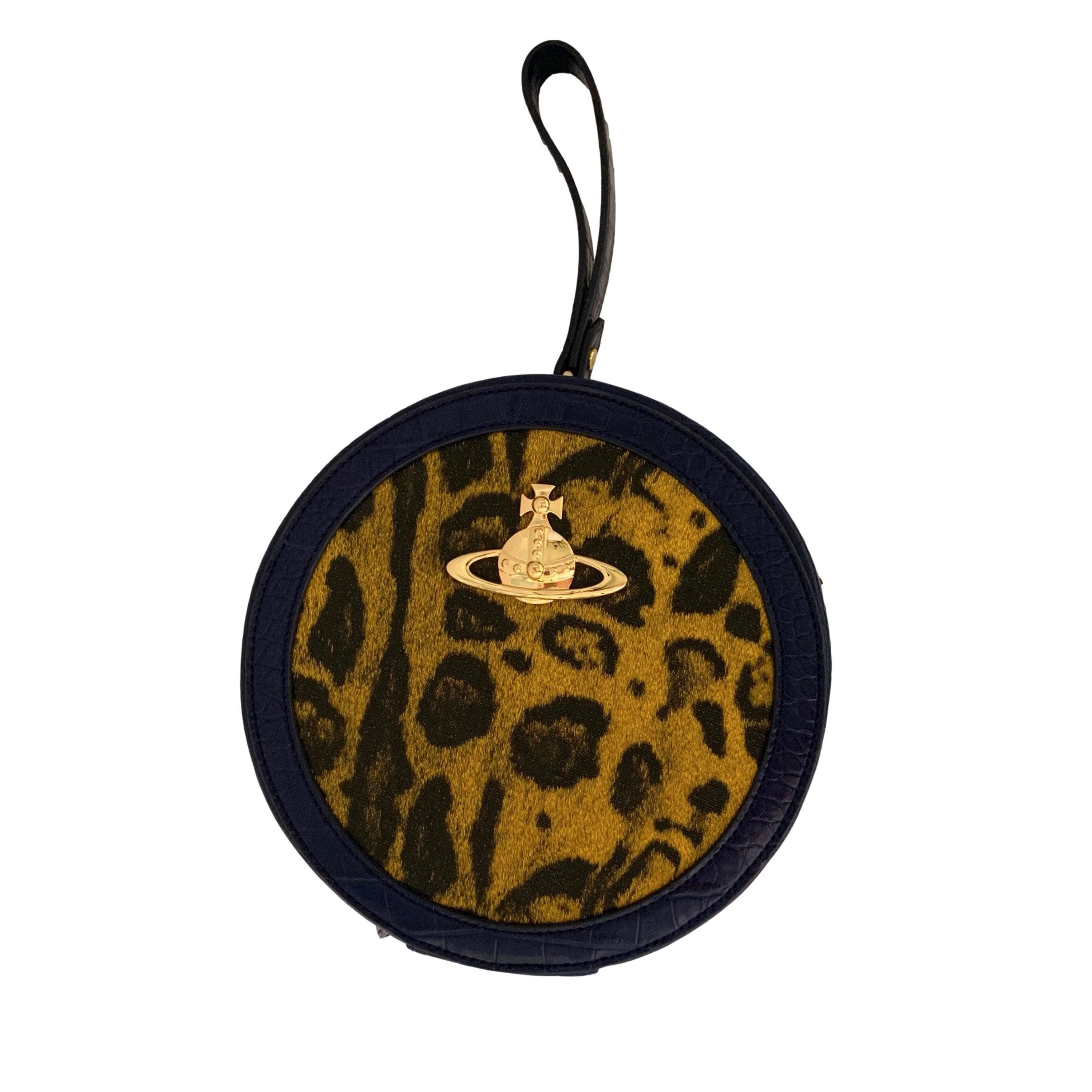 Vivienne Westwood Blue Cheetah Logo Crossbody Bag