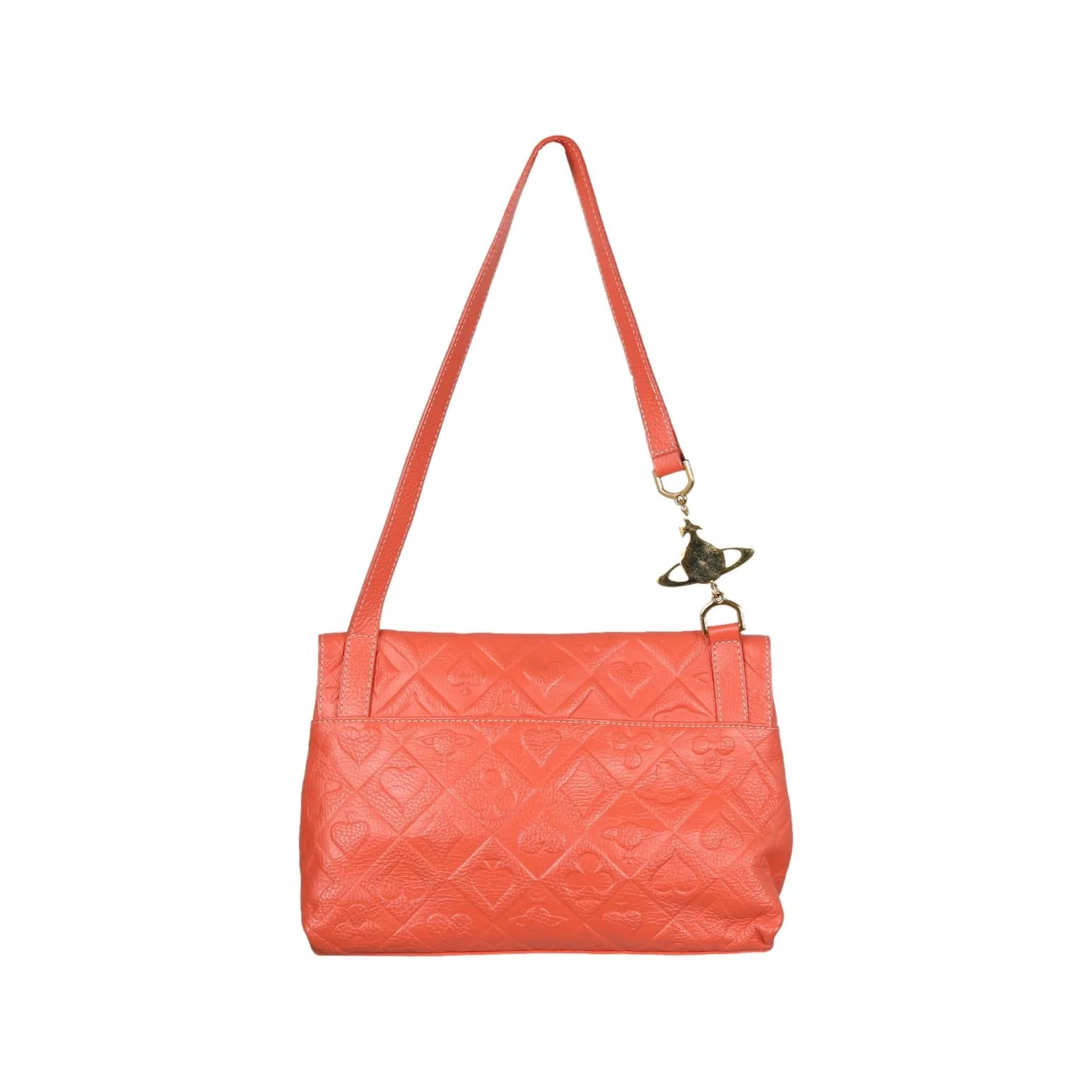 Vivienne Westwood Orange Embossed Shoulder Bag - Image 2