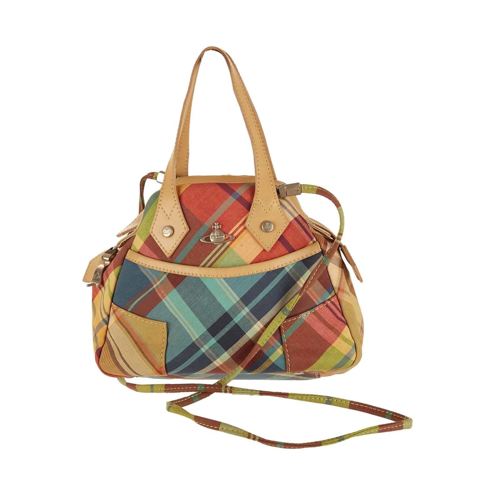 Vivienne Westwood Plaid Mini Bowler Bag - Image 3