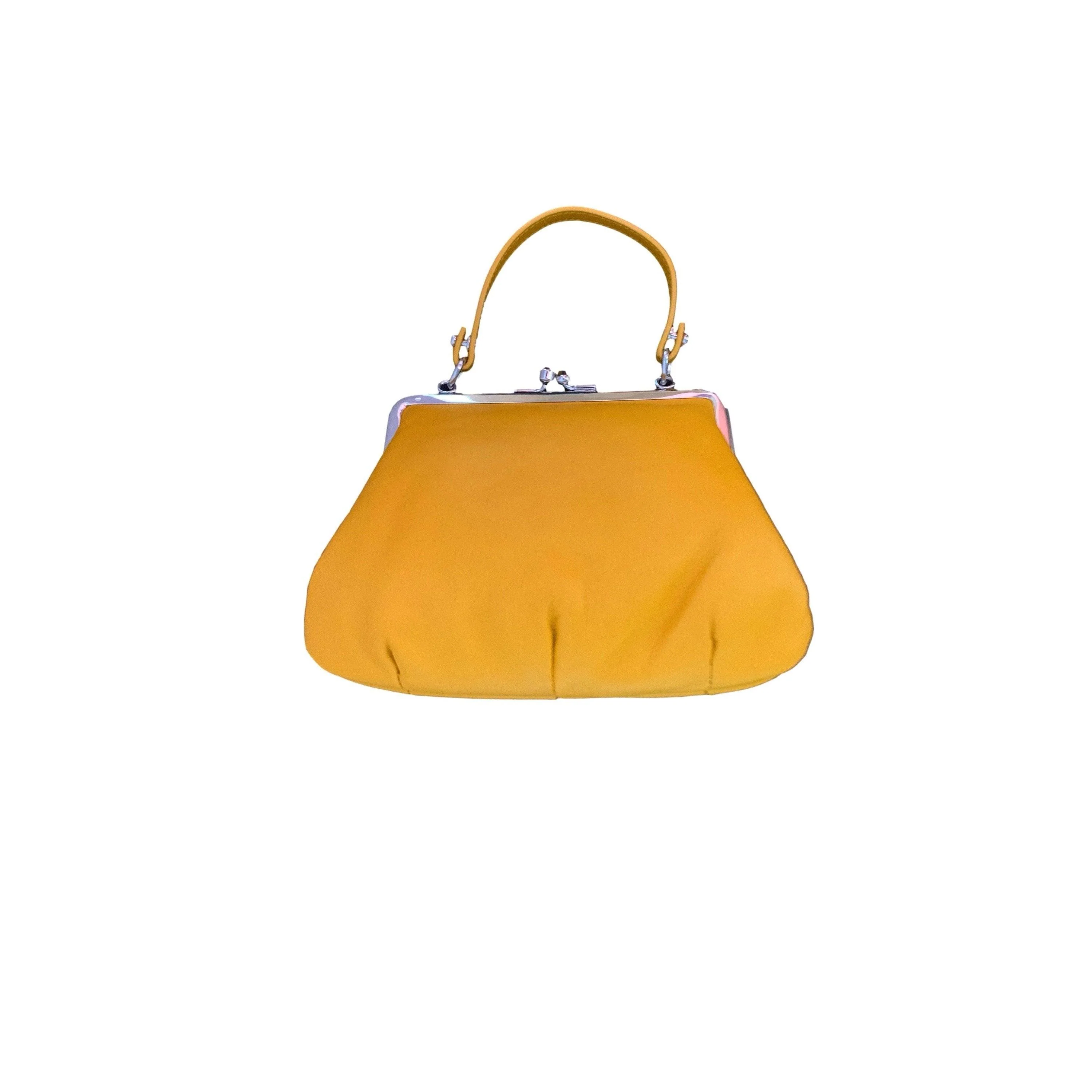 Vivienne Westwood Yellow Kiss Lock Top Handle - Image 3
