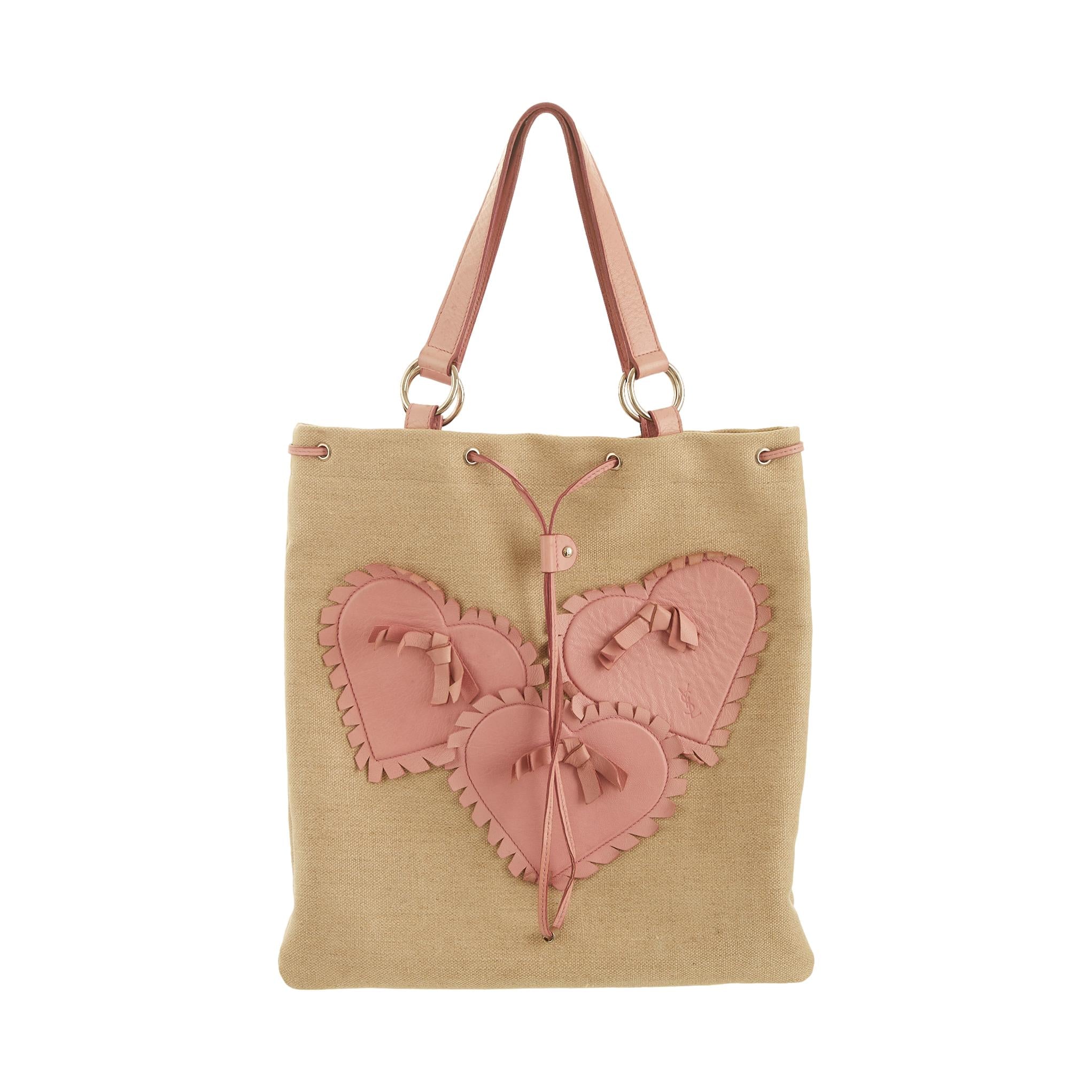 YSL Beige Heart Tote
