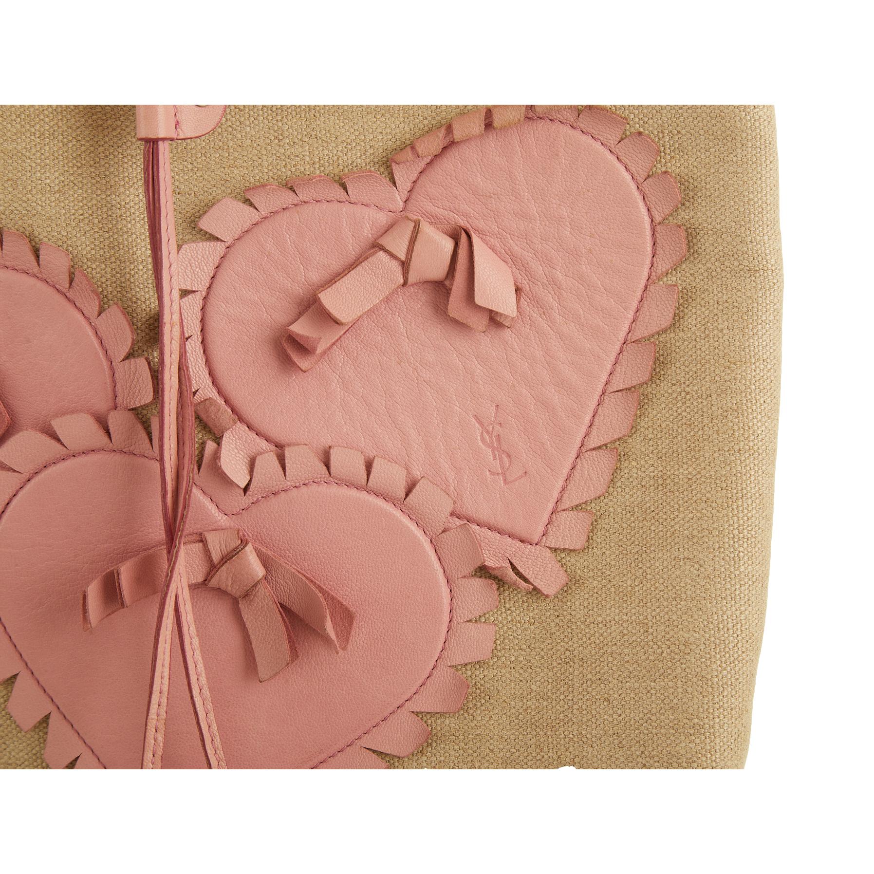 YSL Beige Heart Tote - Image 2