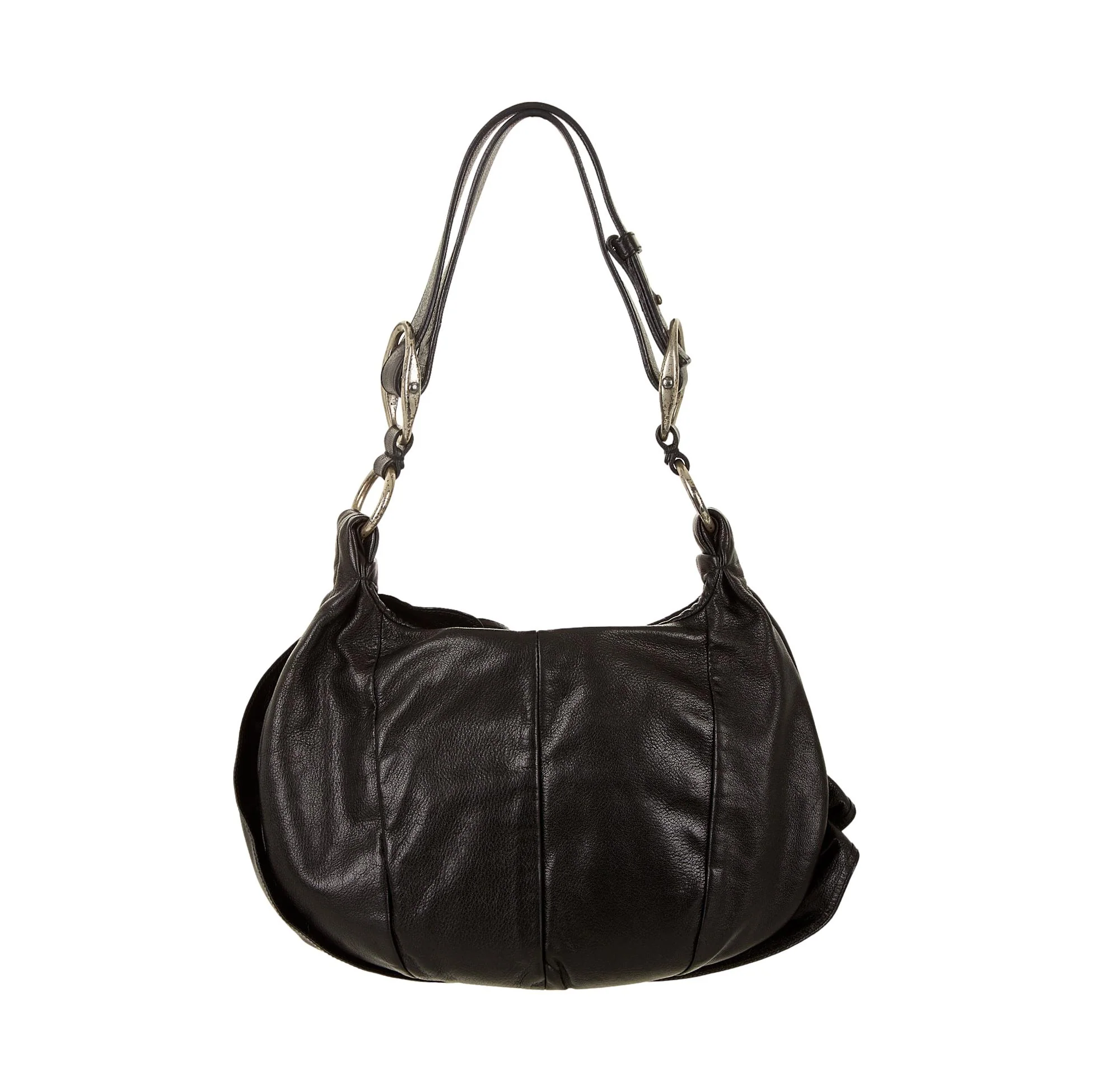 YSL Black Floral Ruffle Shoulder Bag - Image 2