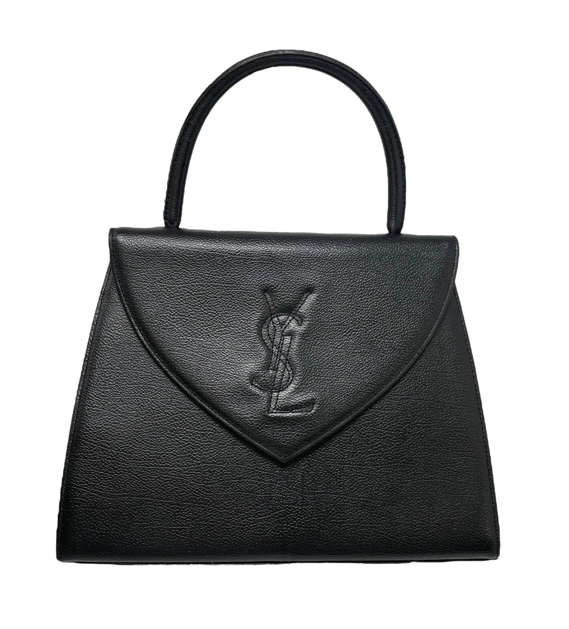 YSL Black Logo Top Handle Bag