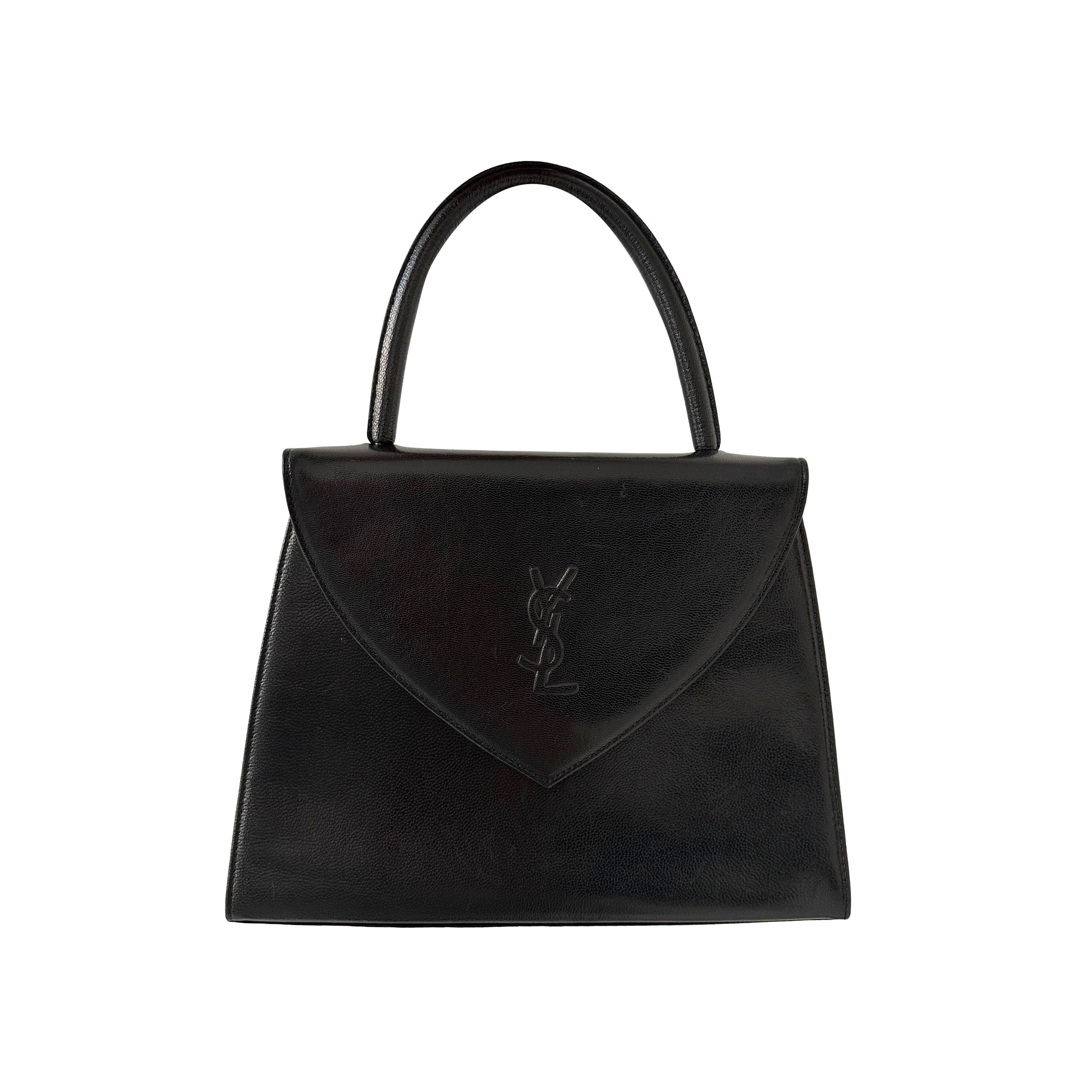 YSL Black Logo Top Handle Bag