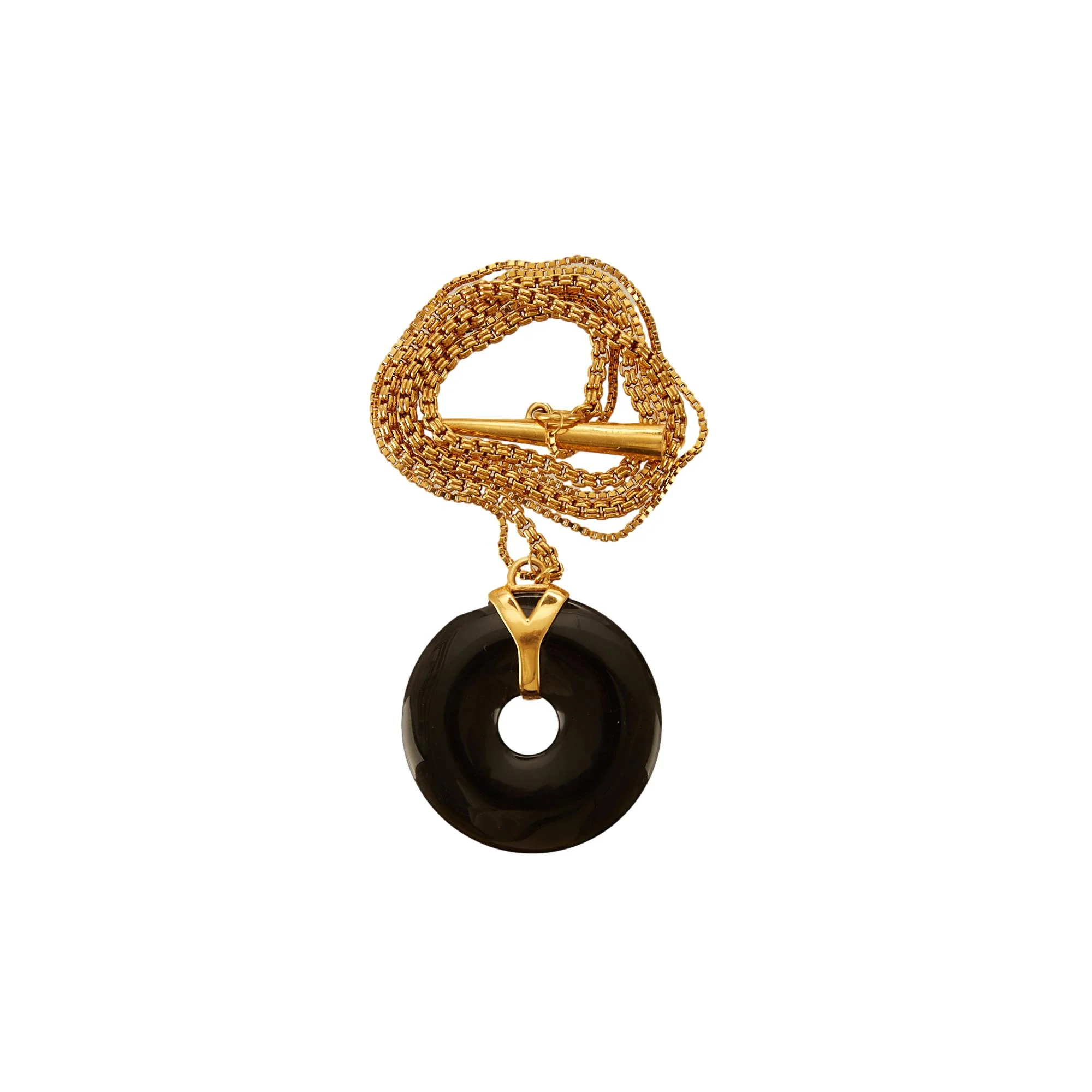 YSL Black Medallion Necklace