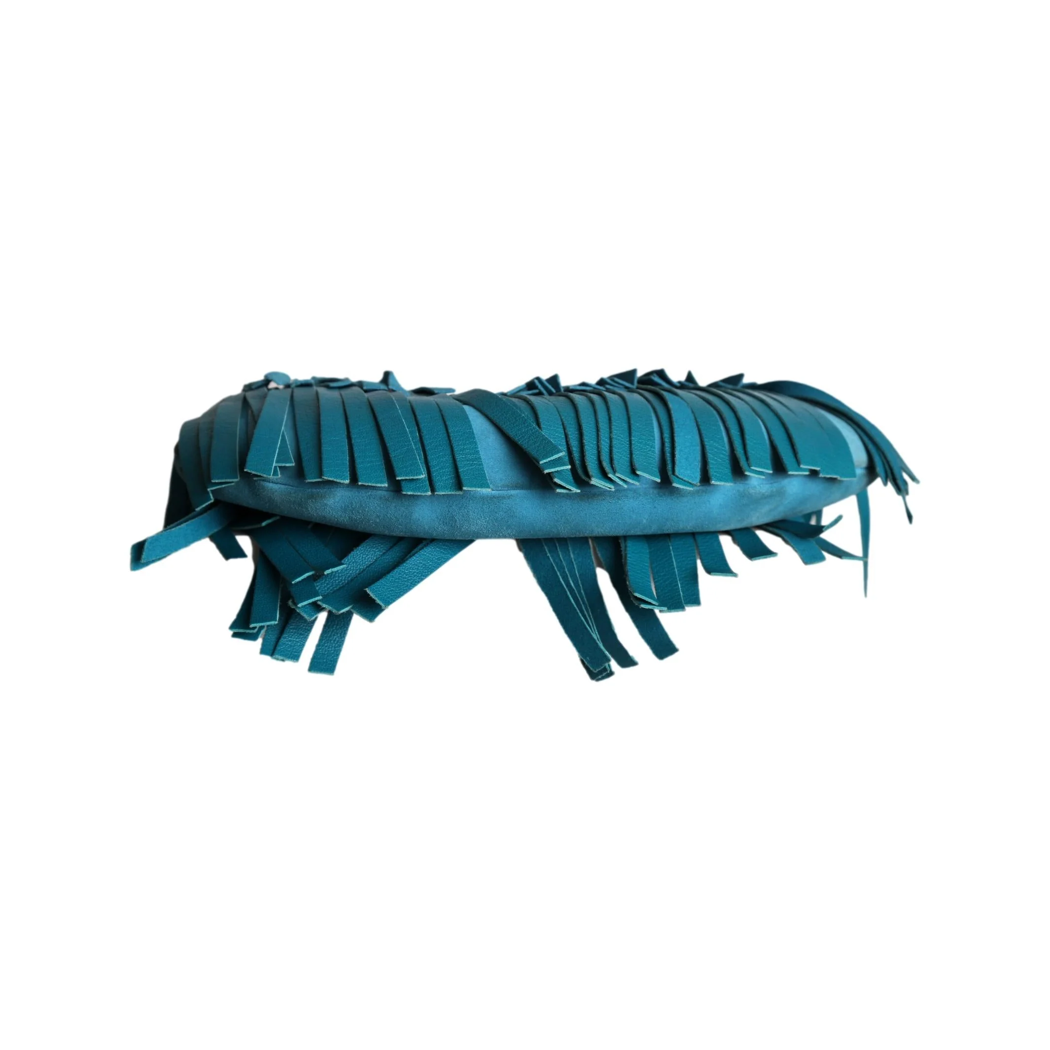 YSL Blue Fringe Shoulder Bag - Image 4
