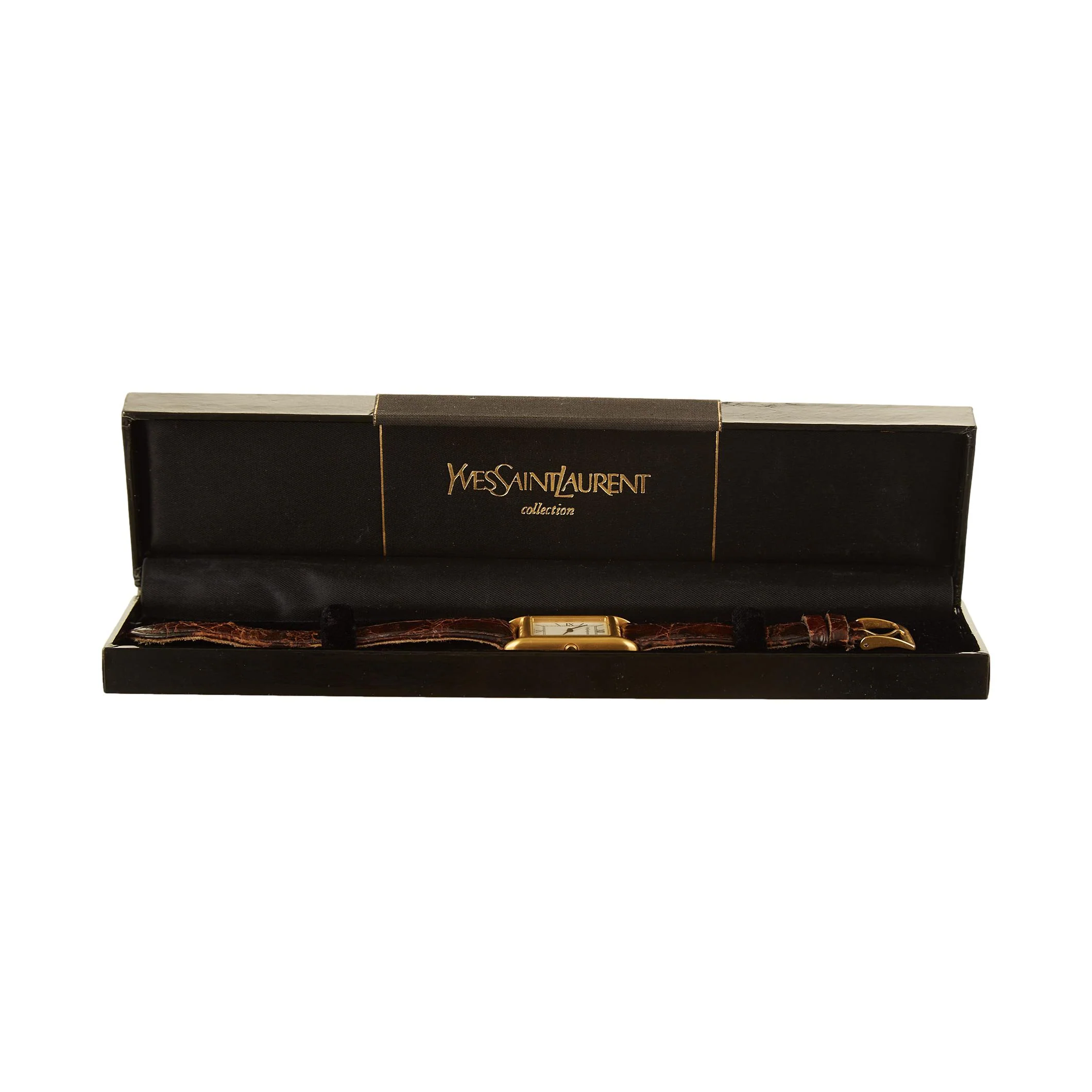 YSL Brown Leather Watch - Image 2