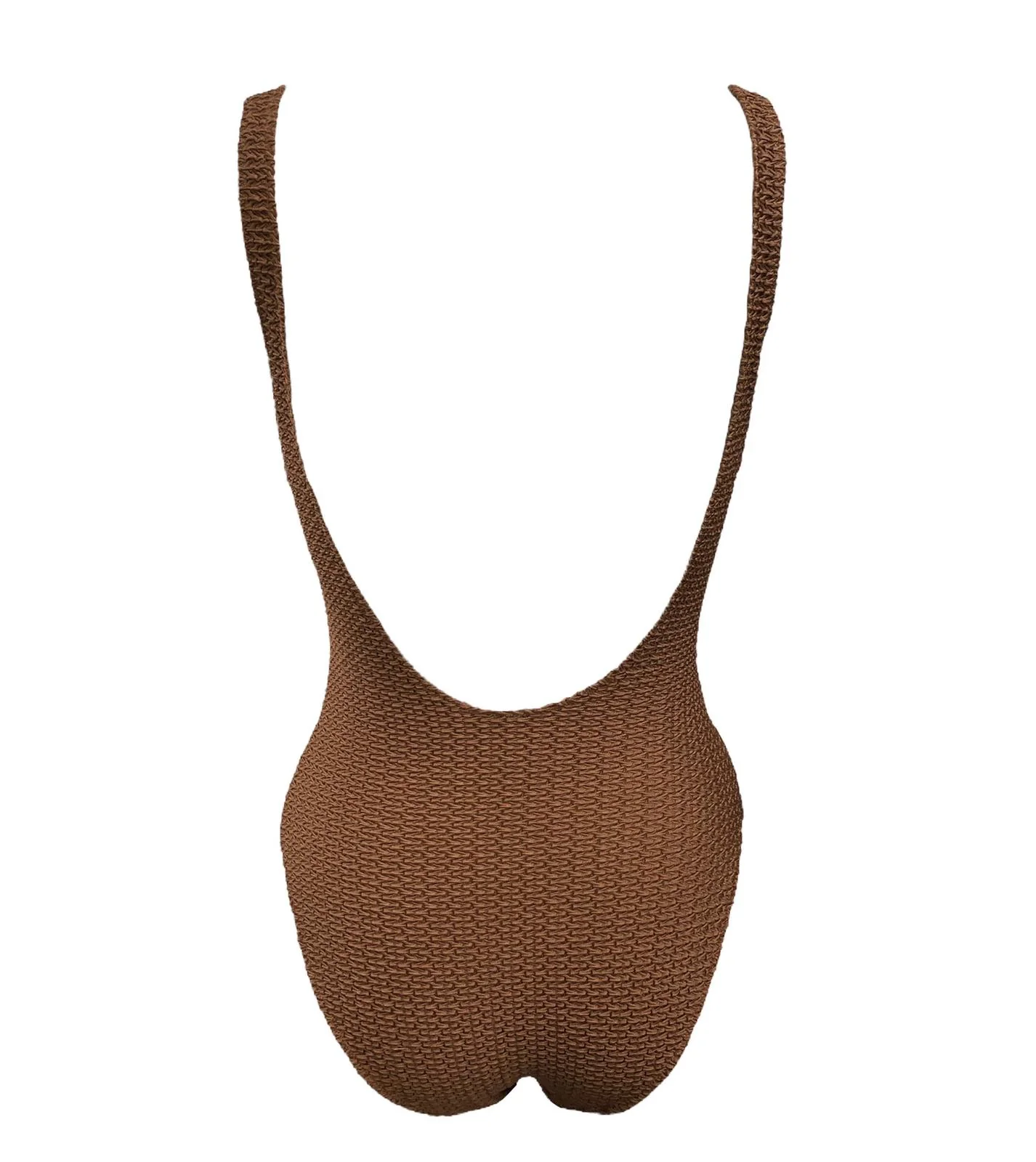 YSL Brown Textured Logo One Piece - Image 2