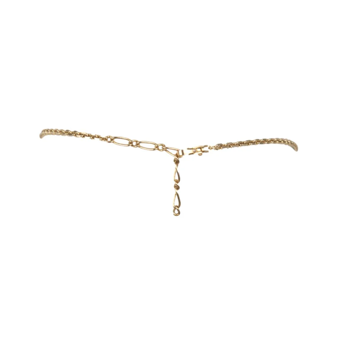 YSL Gold Rhinestone Heart Logo Necklace - Image 2
