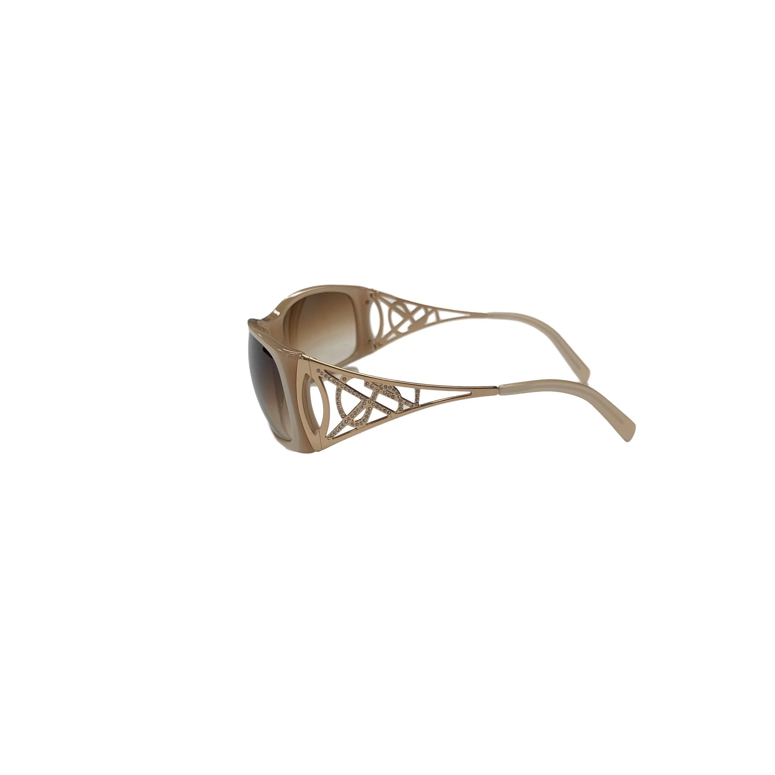 YSL Gold Rhinestone Jumbo Sunglasses