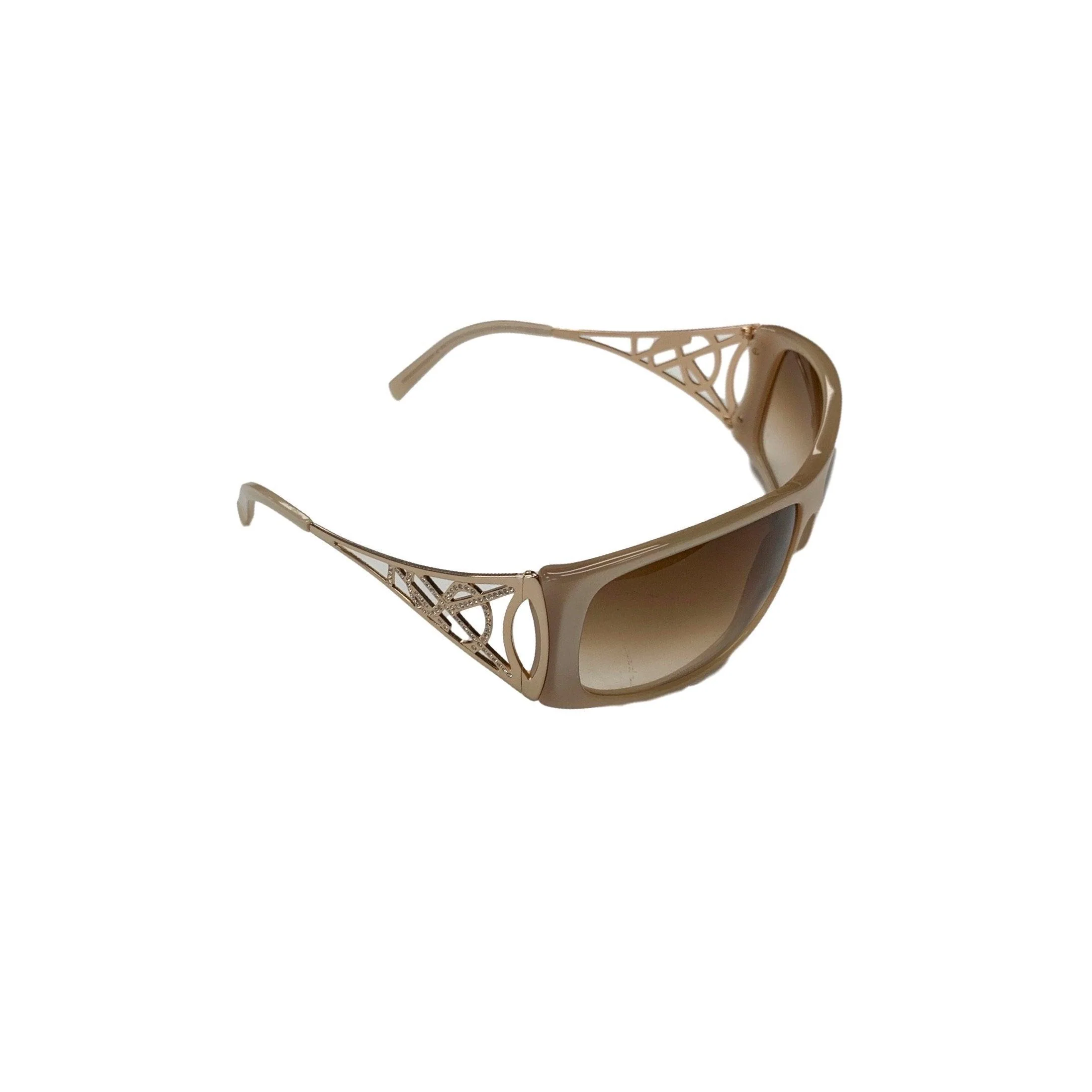YSL Gold Rhinestone Jumbo Sunglasses - Image 2