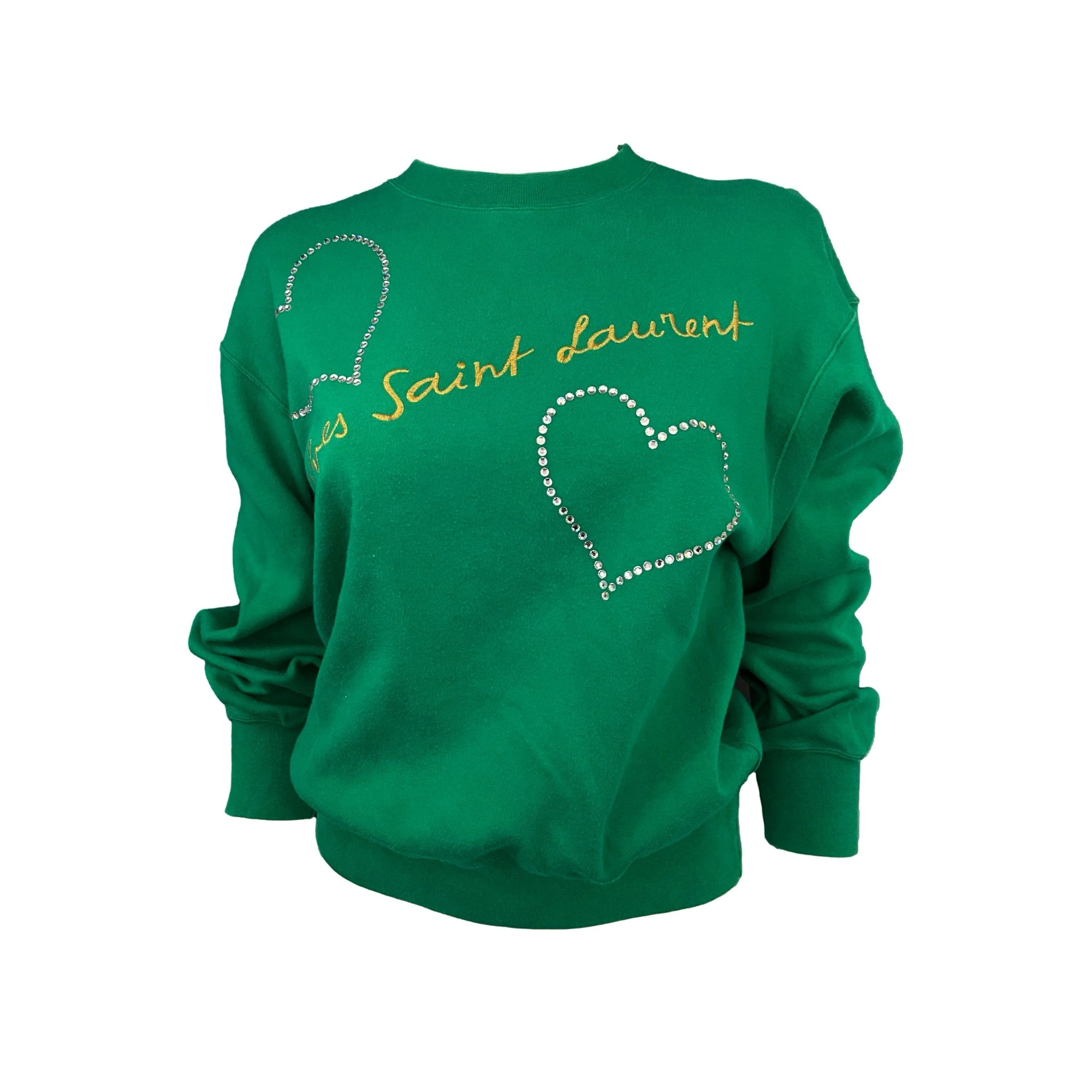 YSL Green Rhinestone Sweatshirt