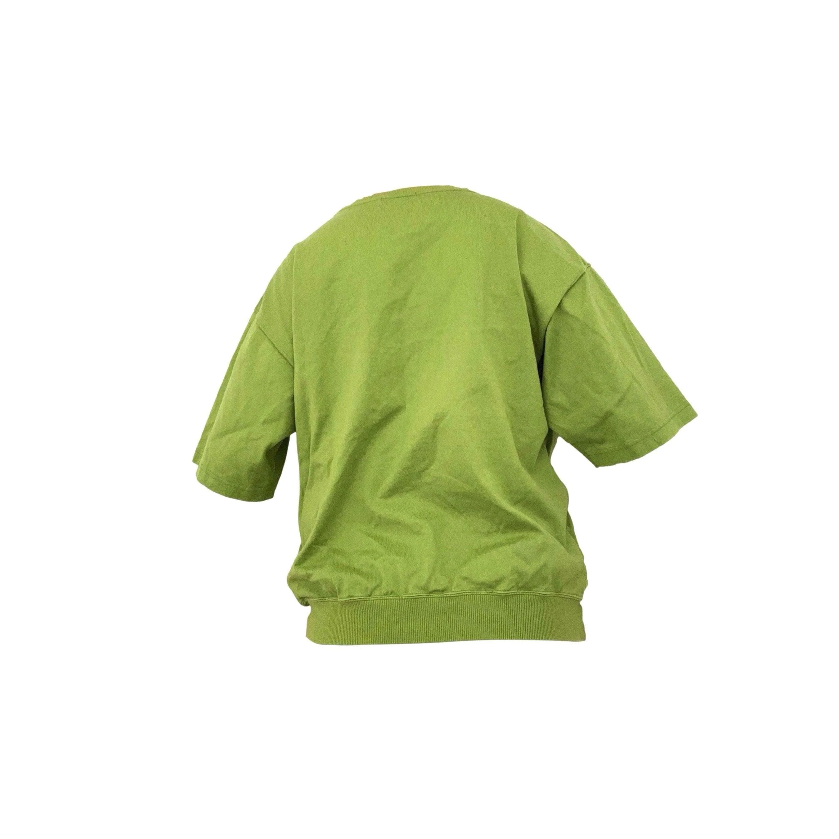 YSL Lime Green Logo Short Sleeve Sweatshirt - Image 2