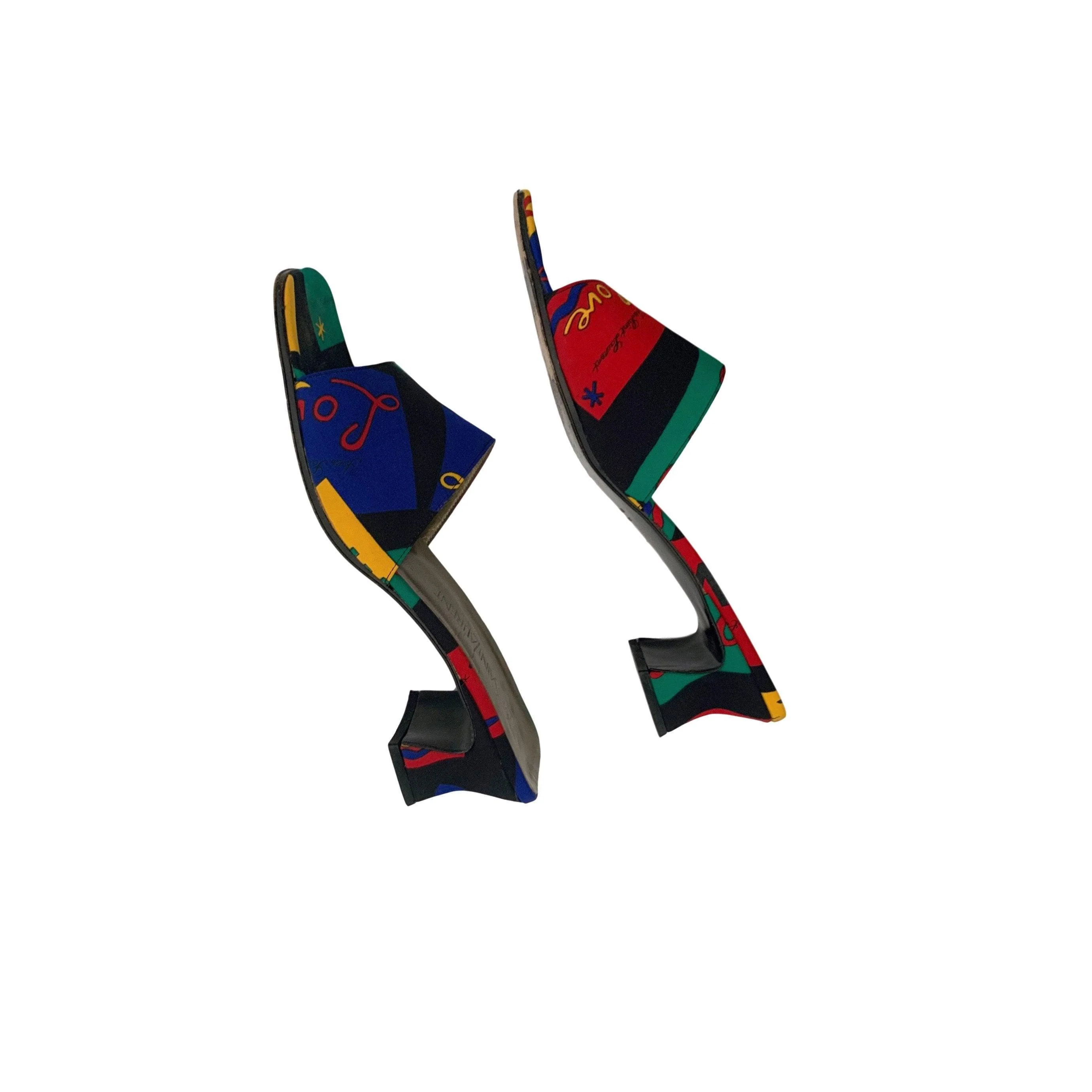 YSL Logo Satin Mod Heels - Image 3