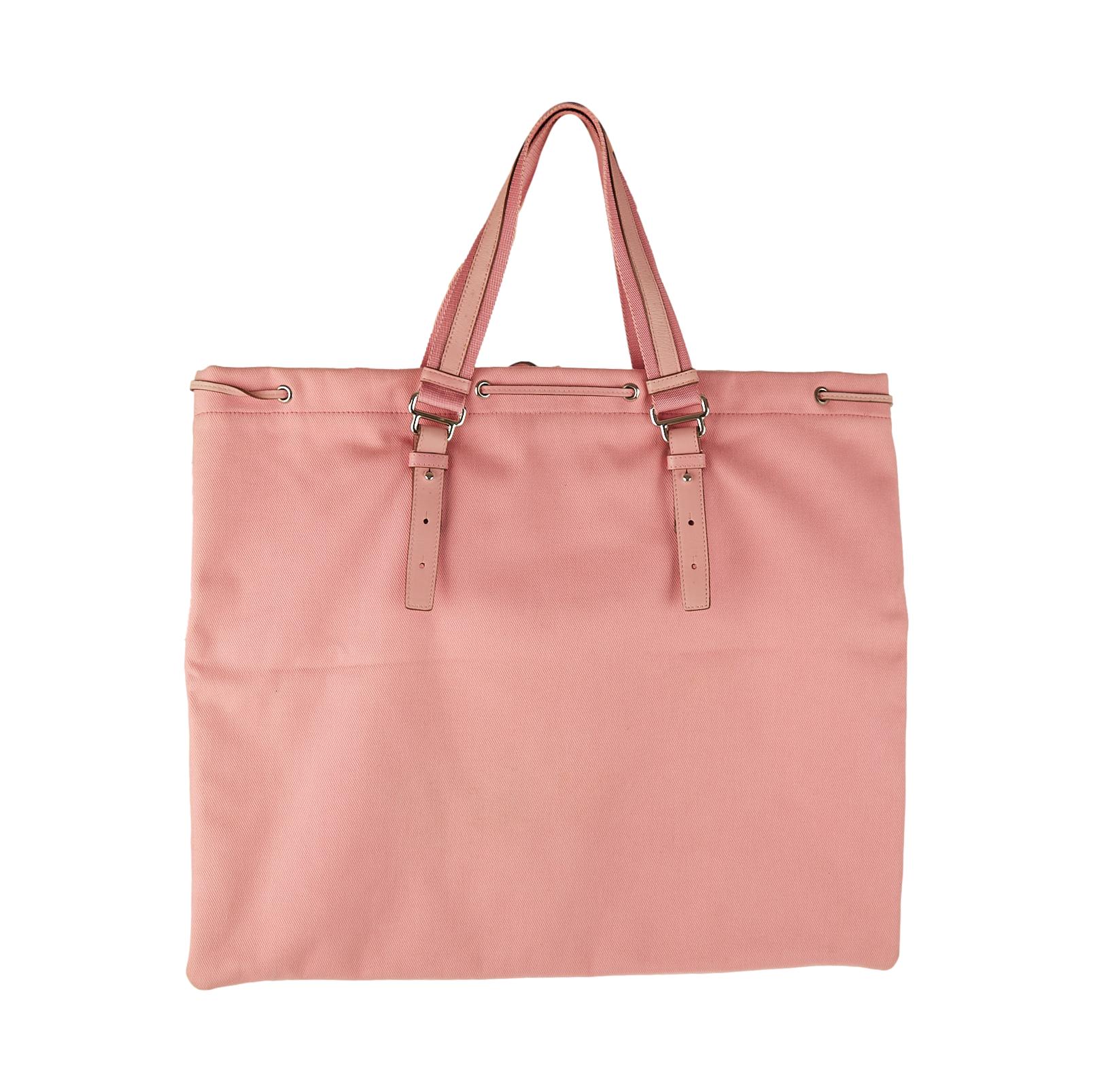 YSL Pink Canvas Logo Tote - Image 2