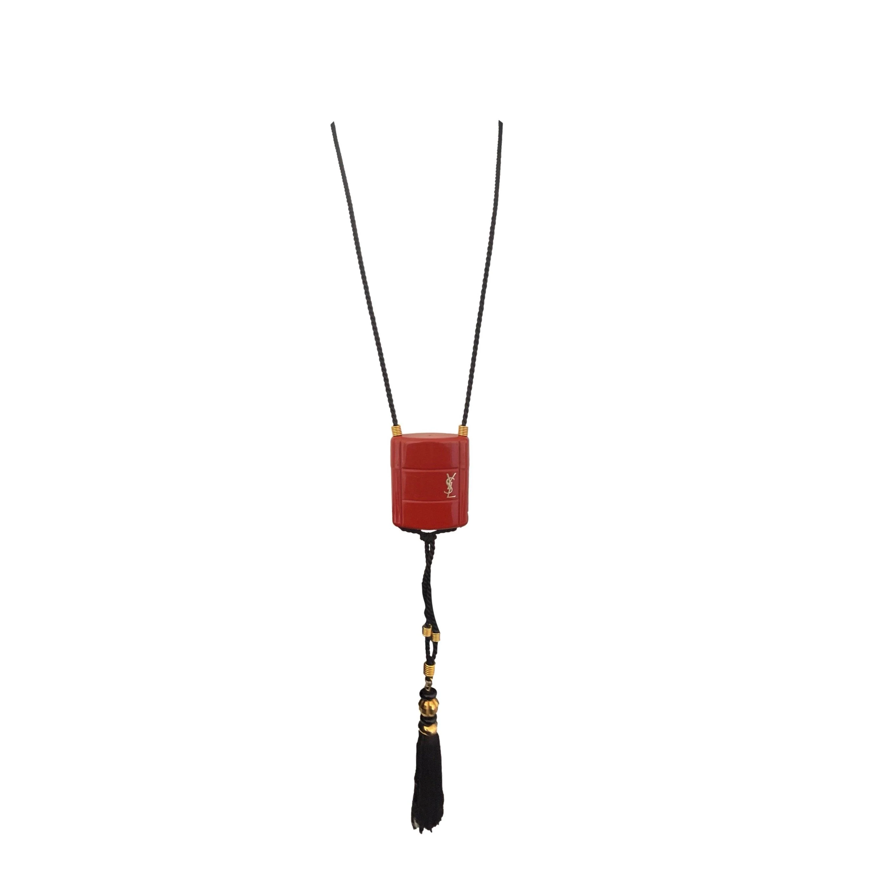 YSL Red Opium Flask Necklace